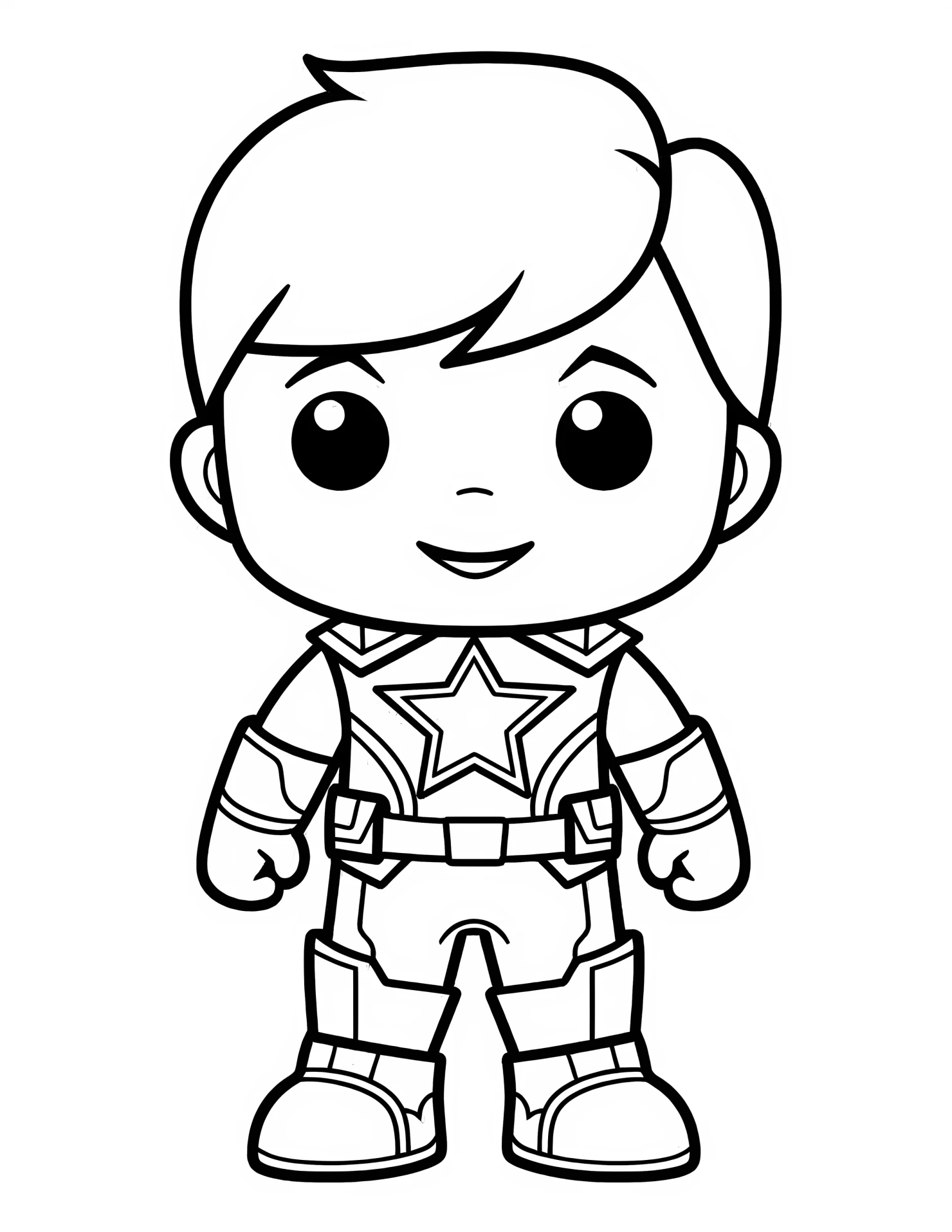 Captain America for kids coloring page on white color background #30876
