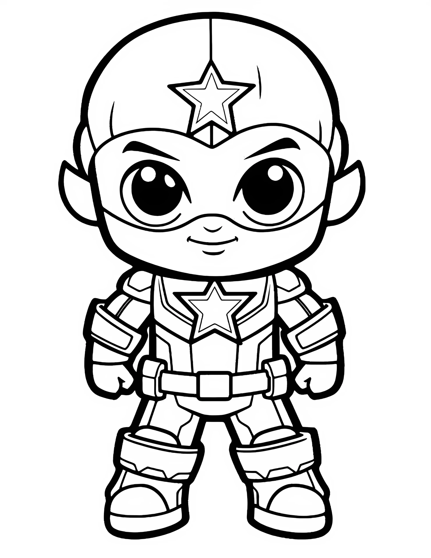 Captain America for kids coloring page on white color background #30877