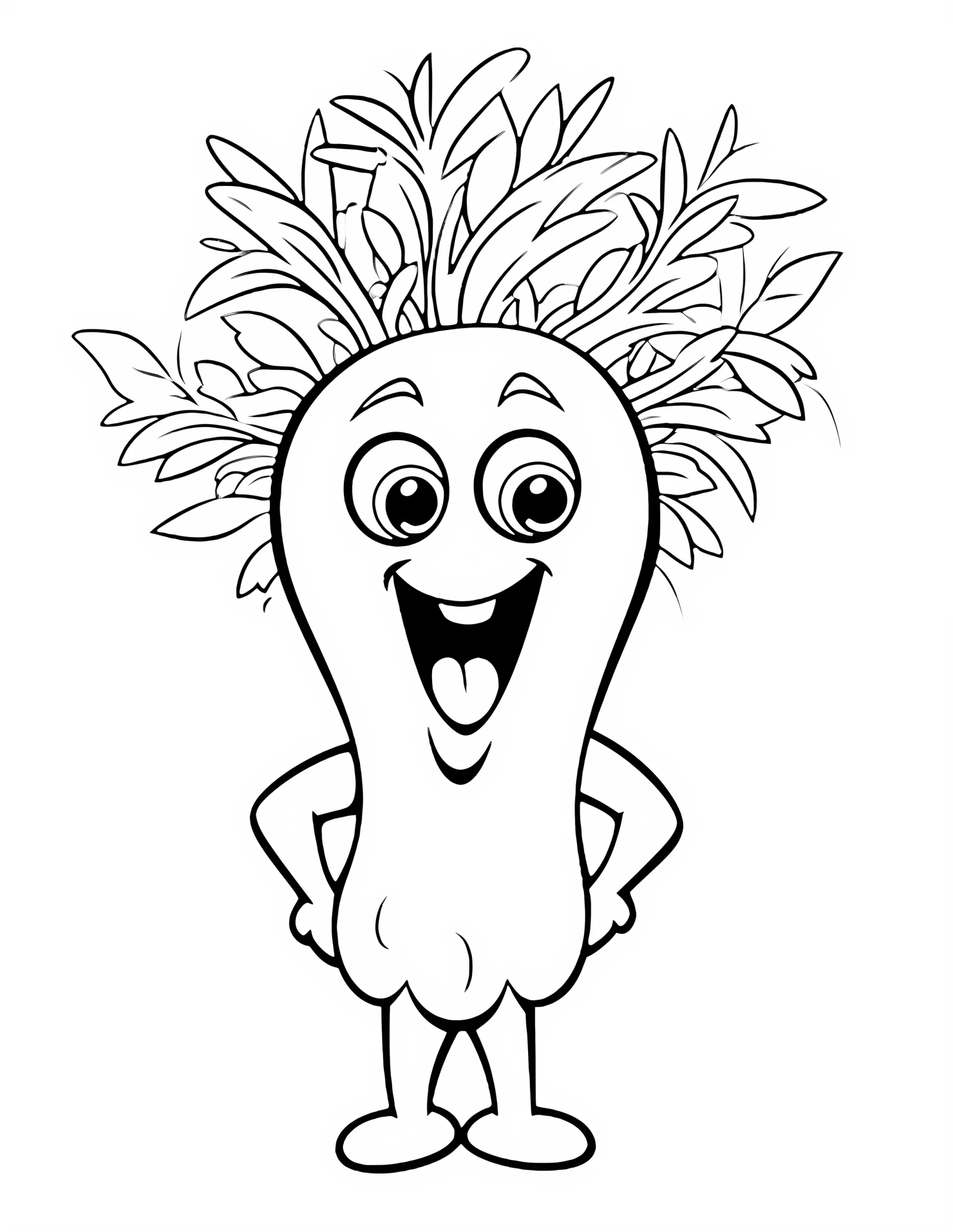 Carrot for kids coloring page on white color background #30882