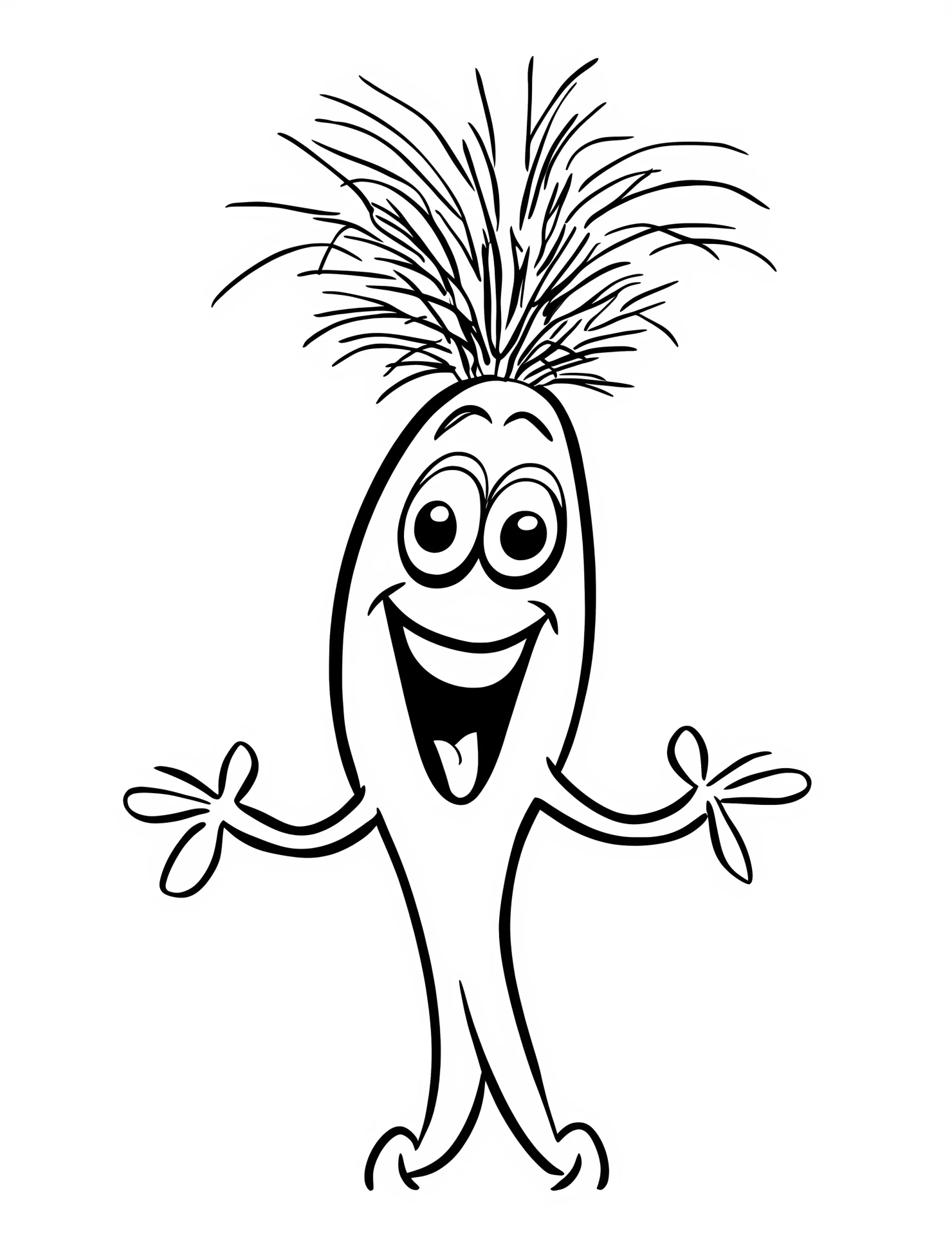 Carrot for kids coloring page on white color background #30885