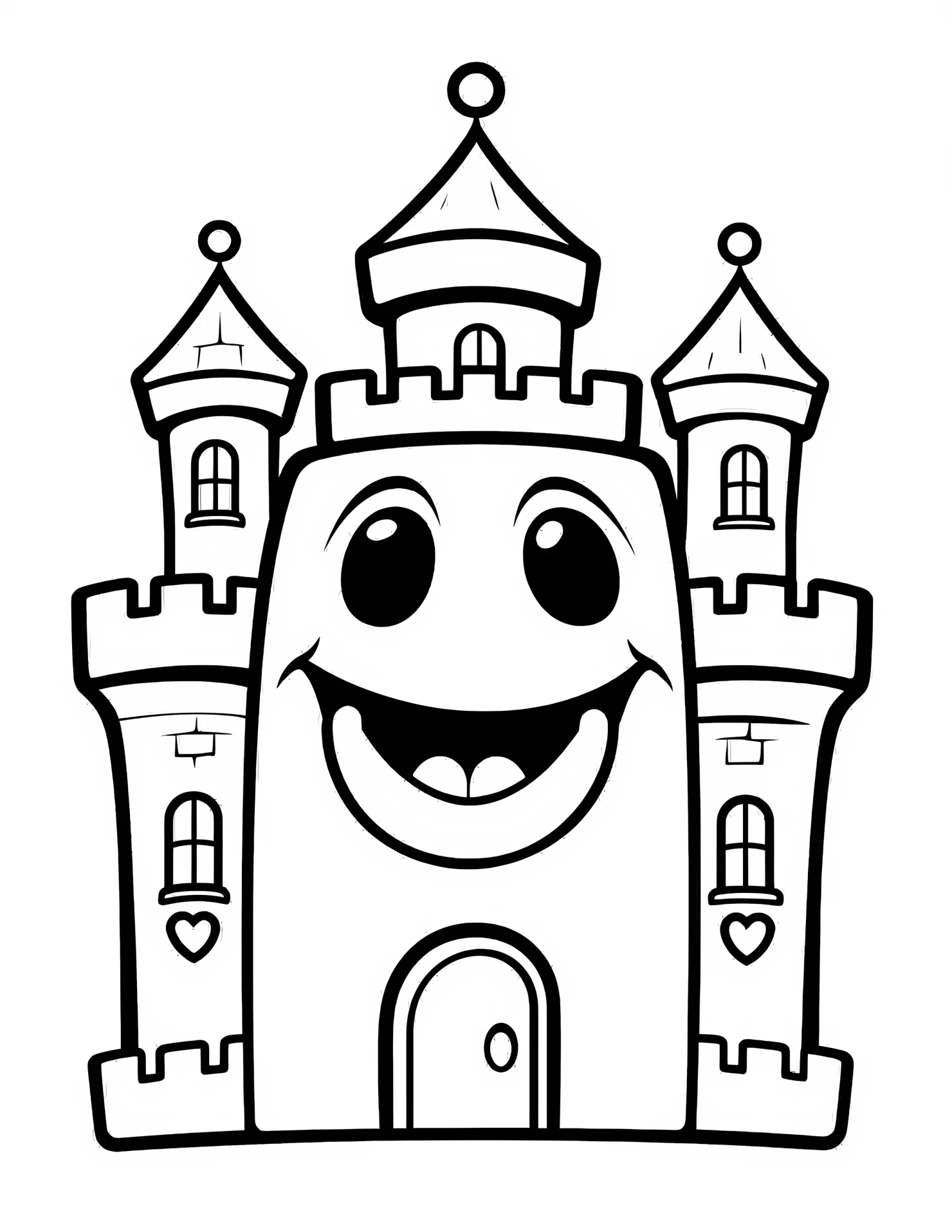Castle for kids coloring page on white color background #30886