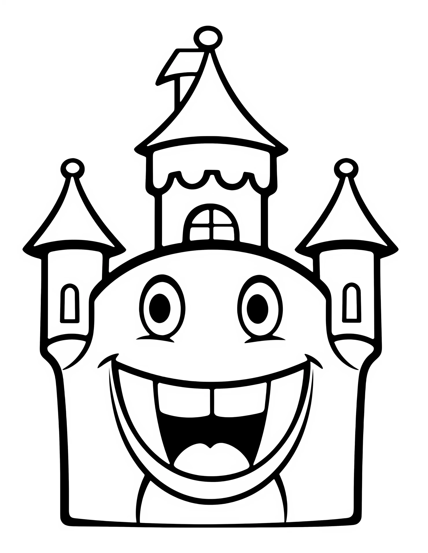 Castle for kids coloring page on white color background #30887