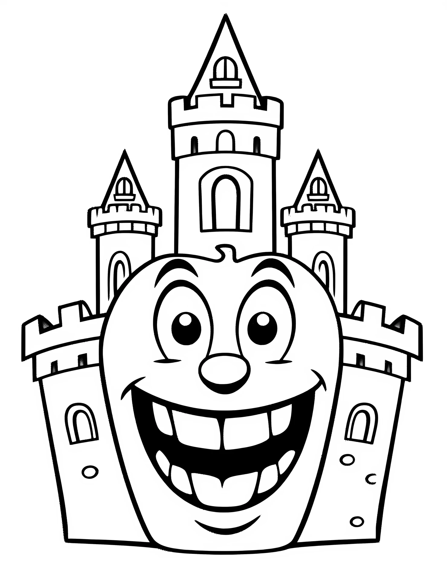 Castle for kids coloring page on white color background #30889