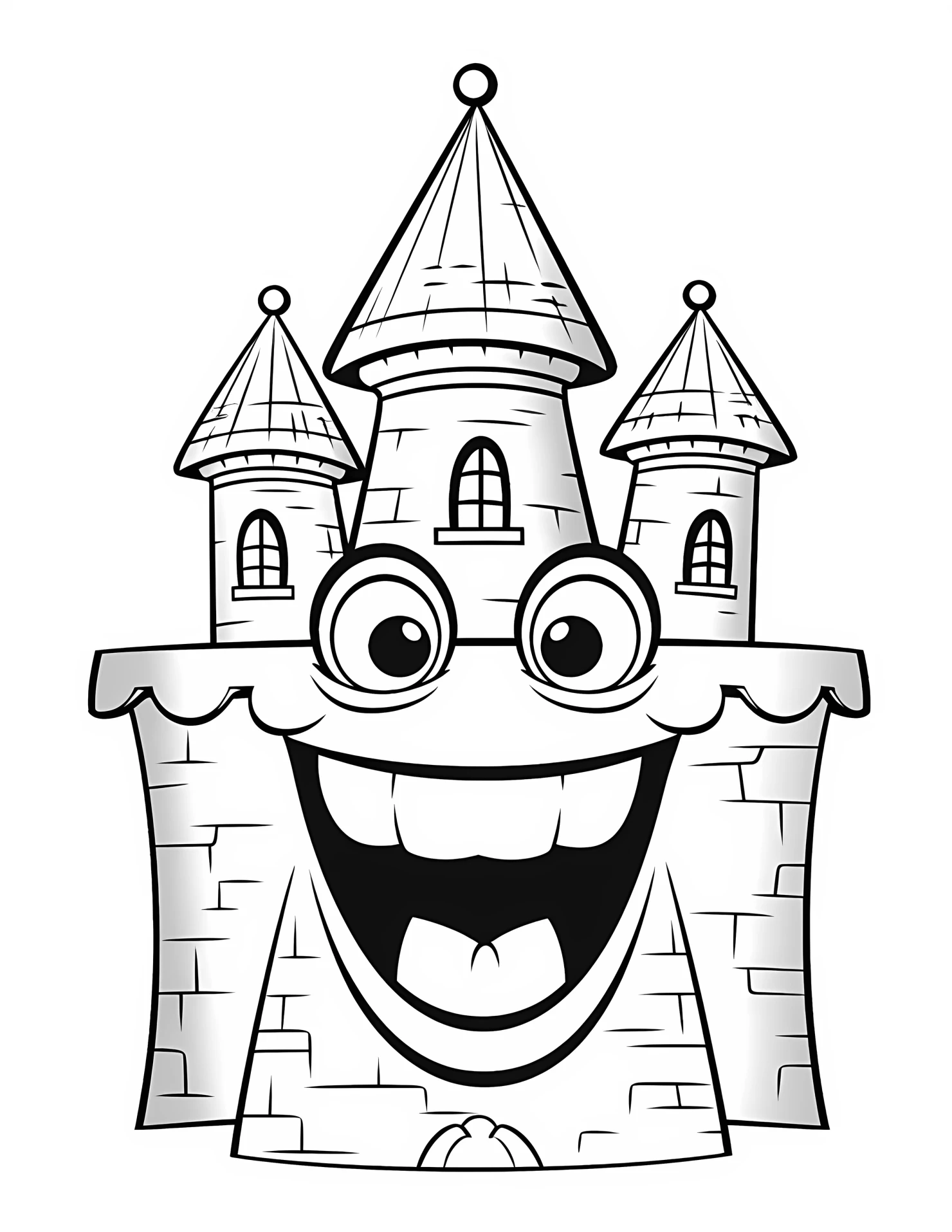 Castle for kids coloring page on white color background #30893