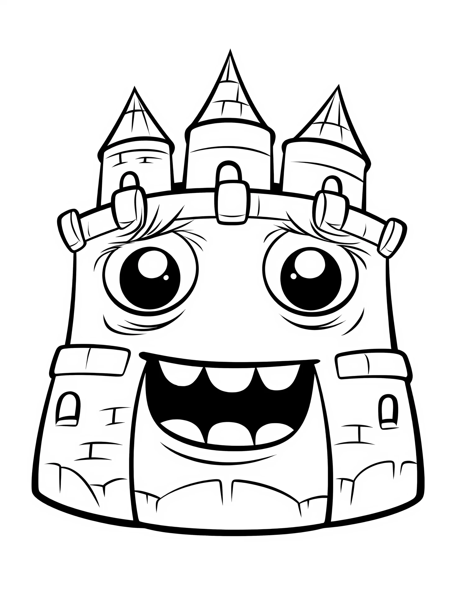 Castle for kids coloring page on white color background #30894