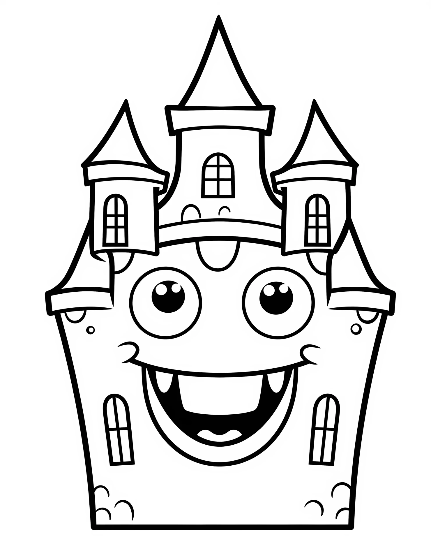 Castle for kids coloring page on white color background #30895