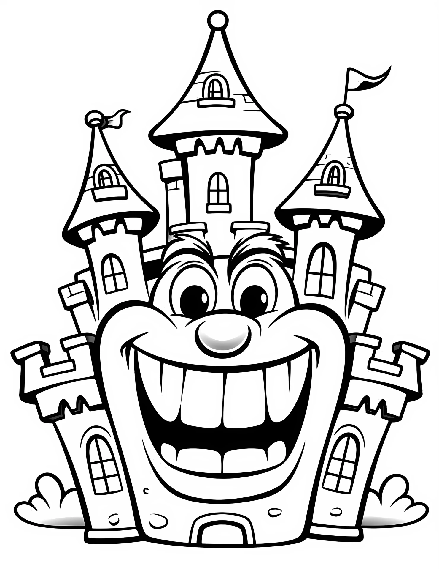 Castle for kids coloring page on white color background #30896