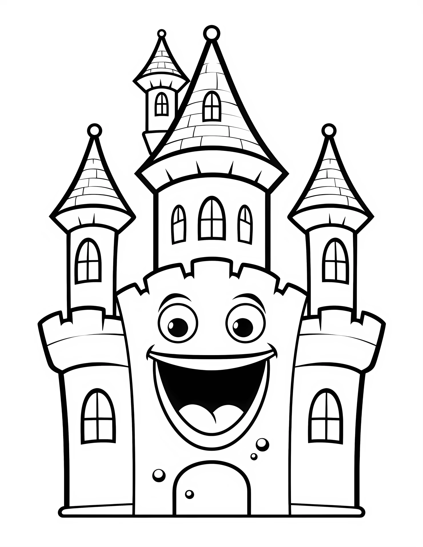 Castle for kids coloring page on white color background #30897