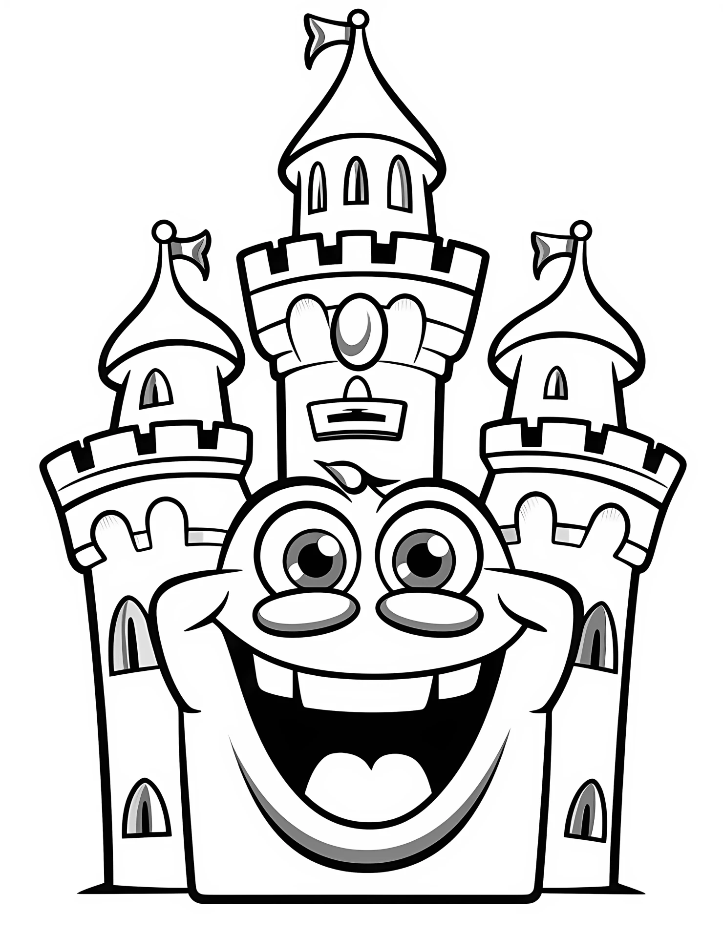 Castle for kids coloring page on white color background #30899
