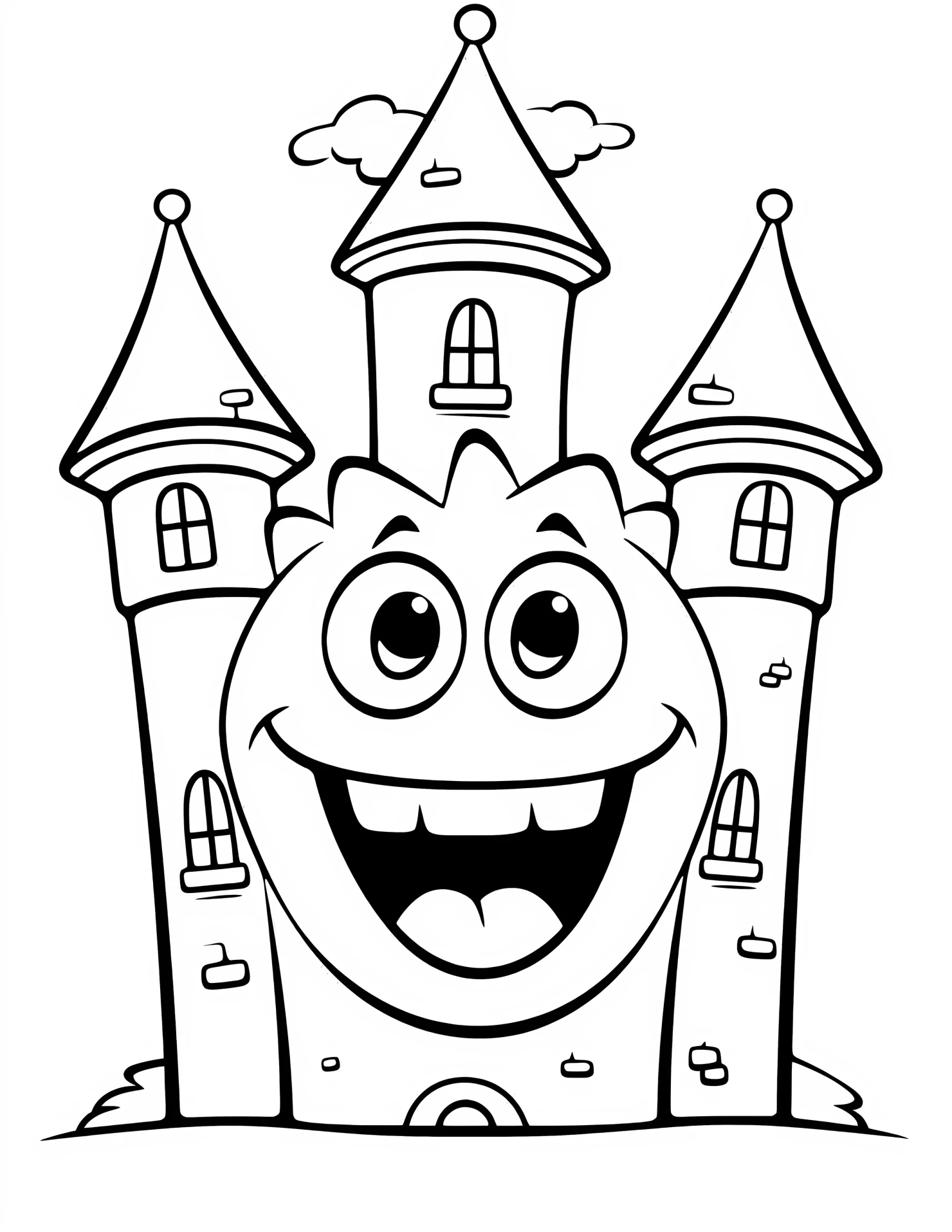 Castle for kids coloring page on white color background #30900