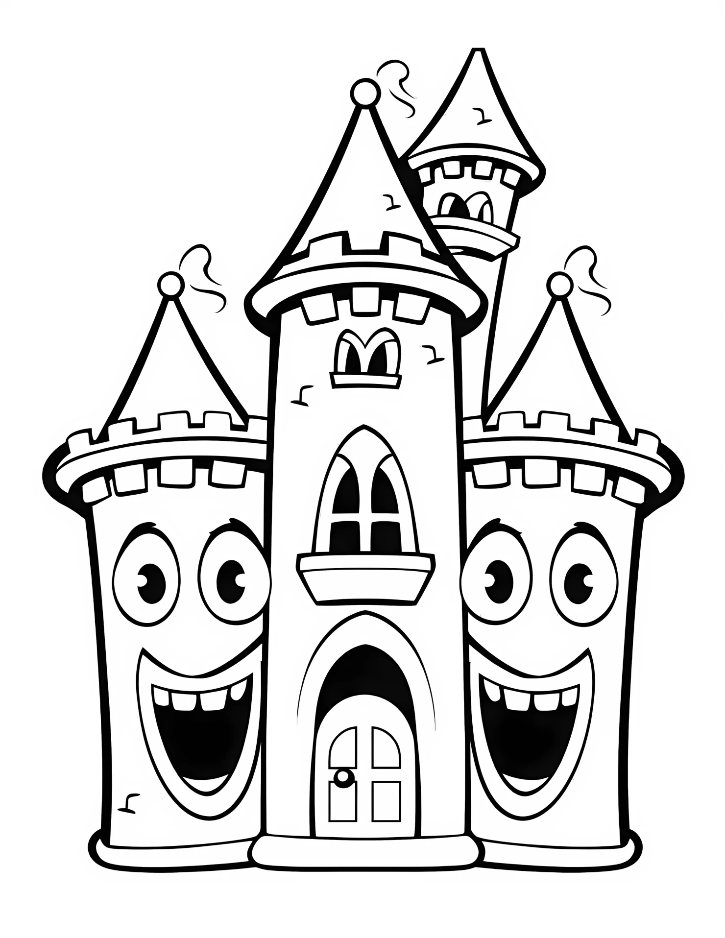 Castle for kids coloring page on white color background #30901