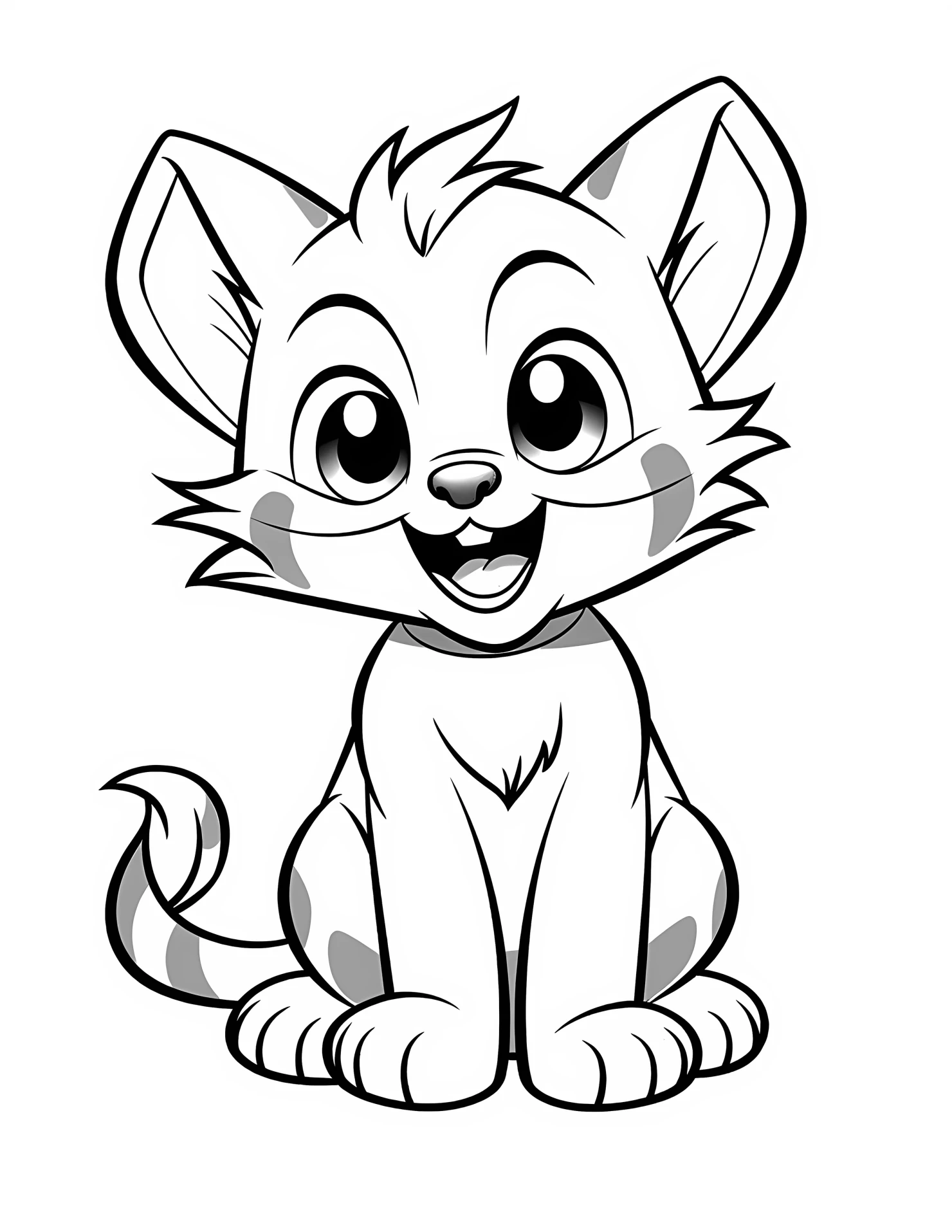 Cat for kids coloring page on white color background #30904