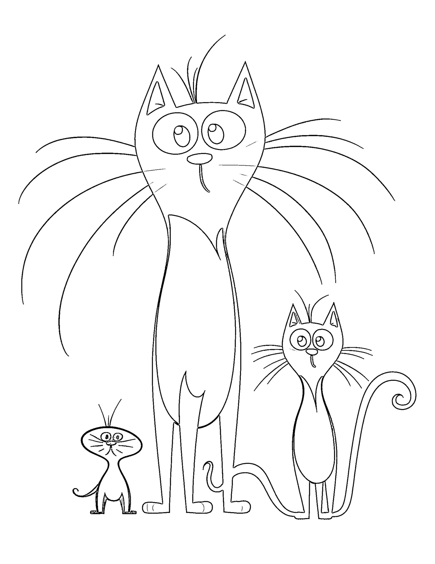 Cat for kids coloring page on white color background #30911