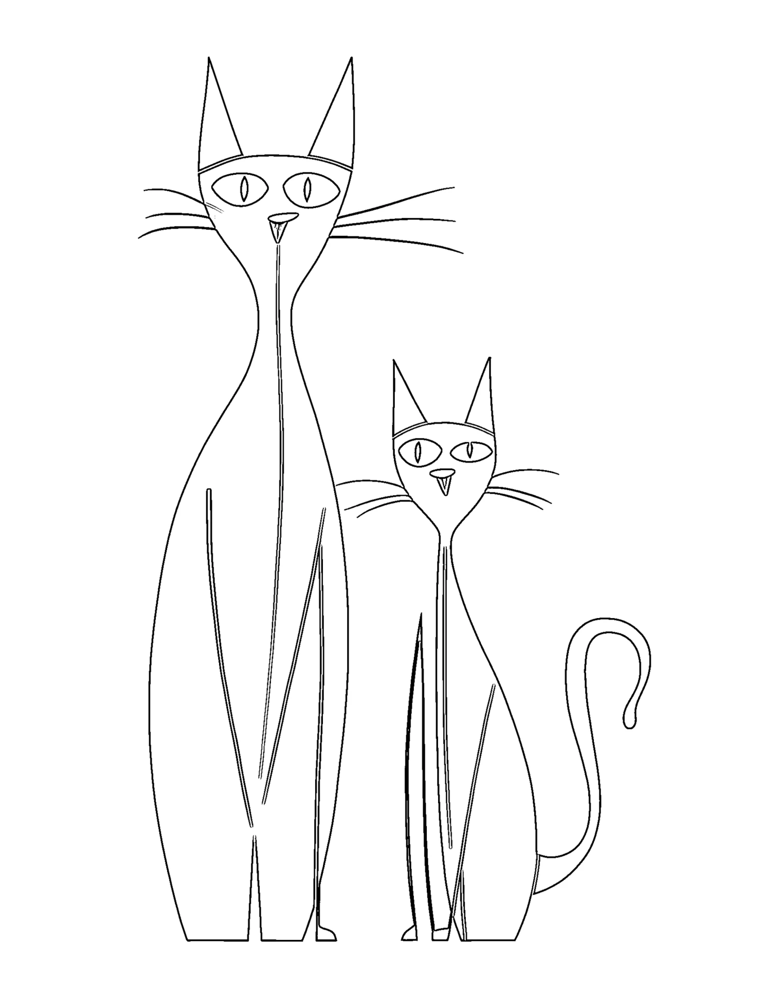 Cat for kids coloring page on white color background #30913