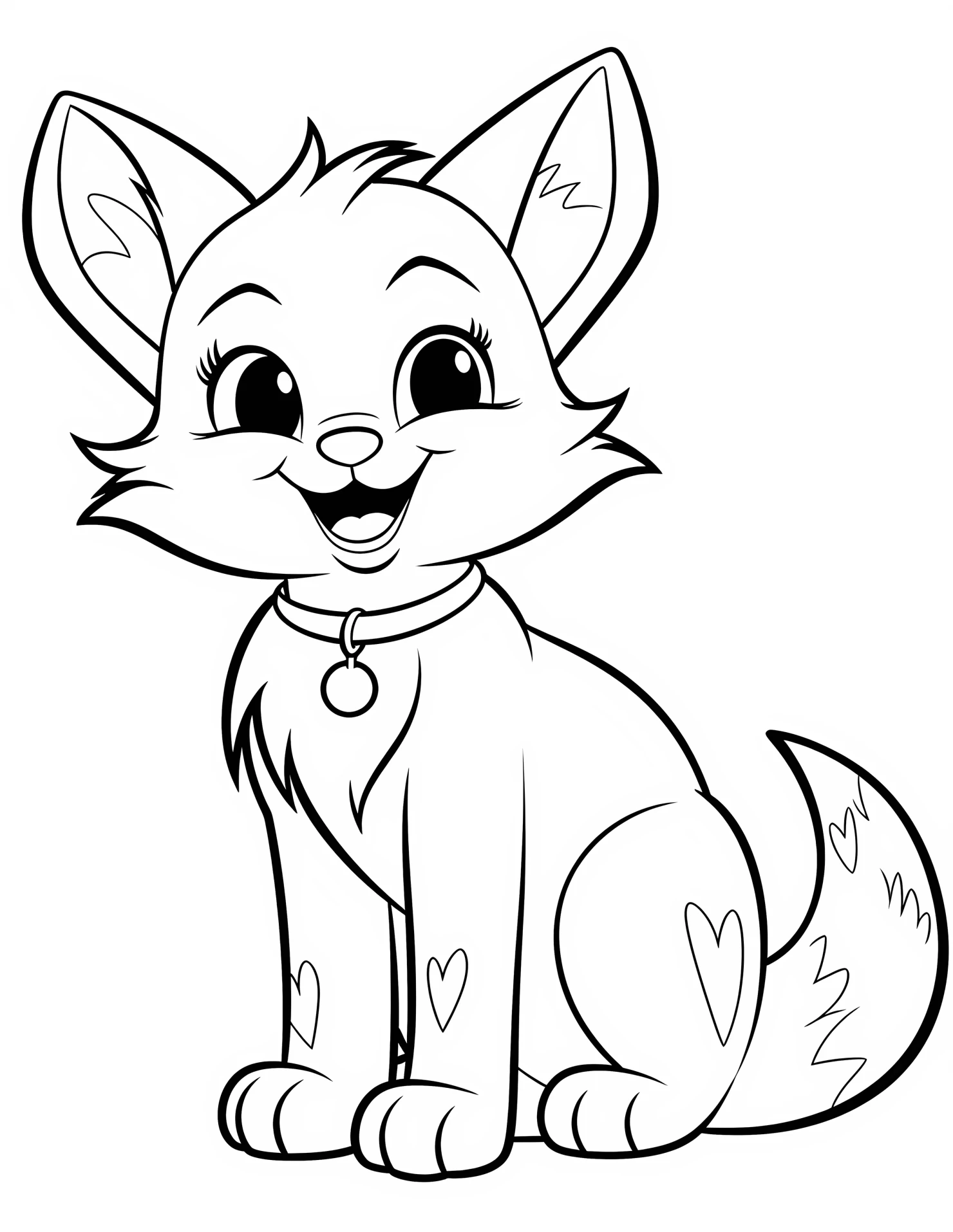 Cat for kids coloring page on white color background #30921
