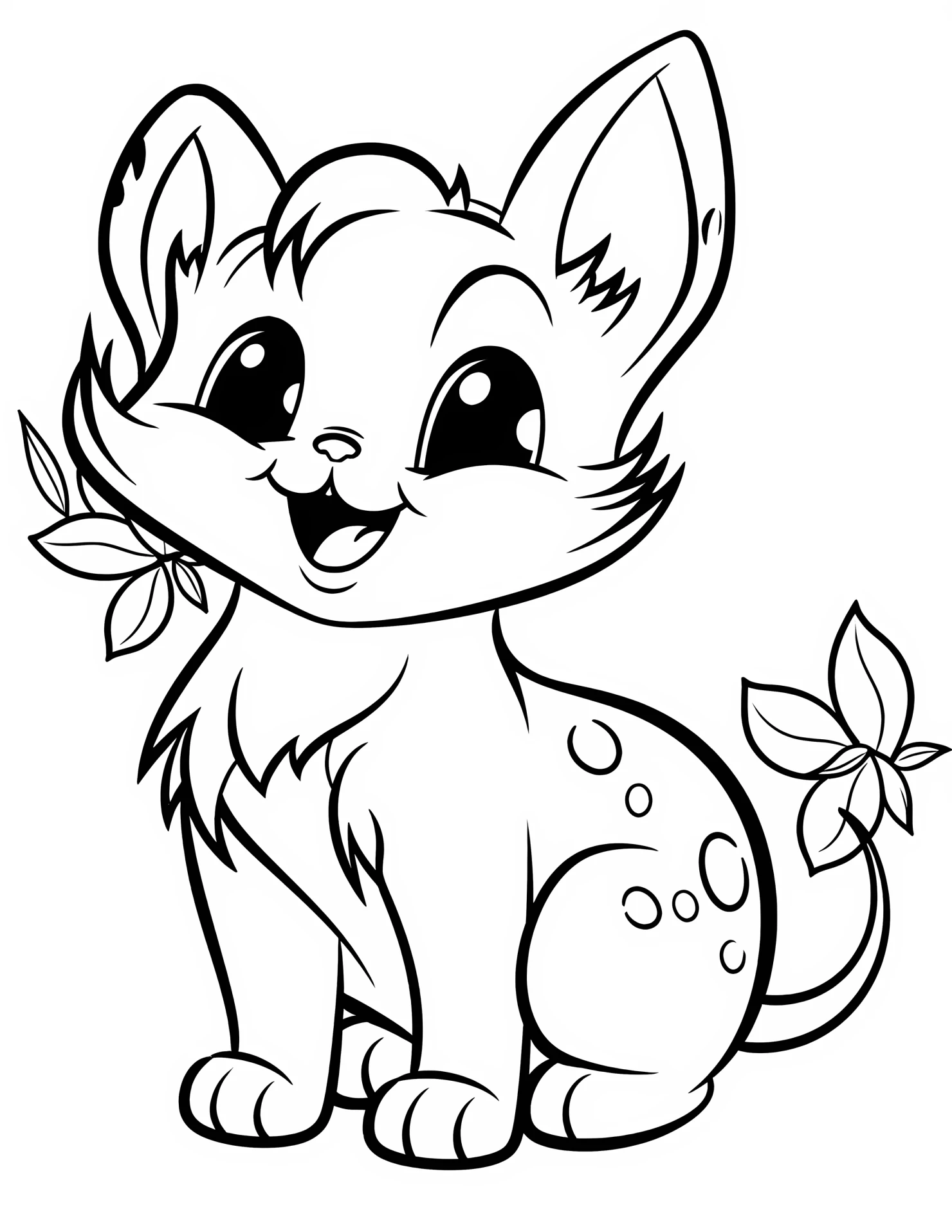 Cat for kids coloring page on white color background #30923