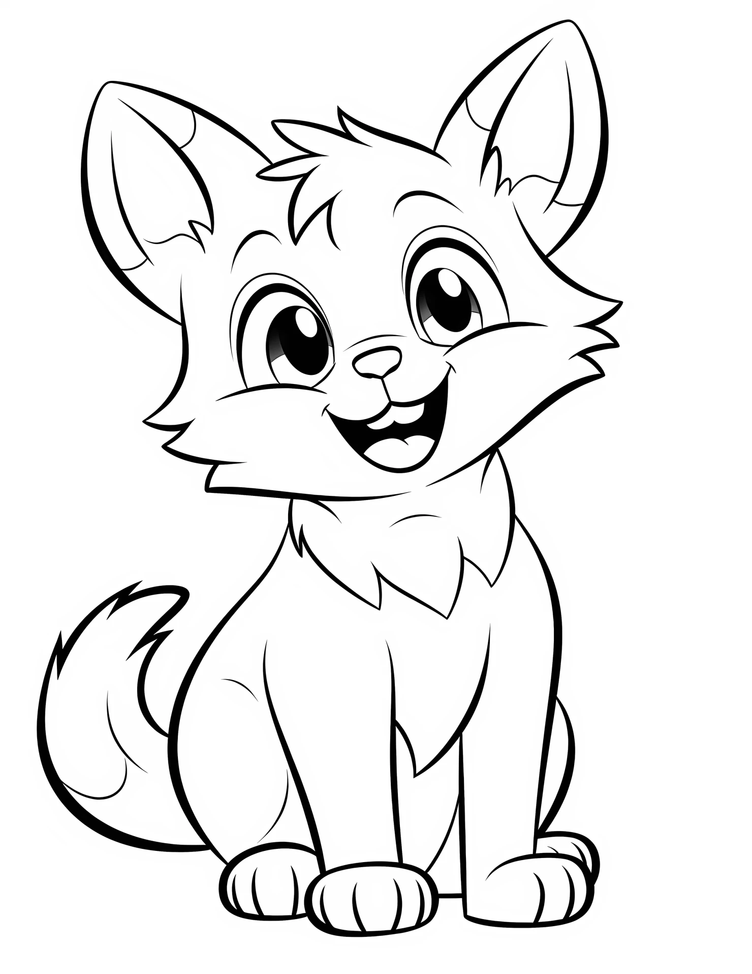 Cat for kids coloring page on white color background #30925