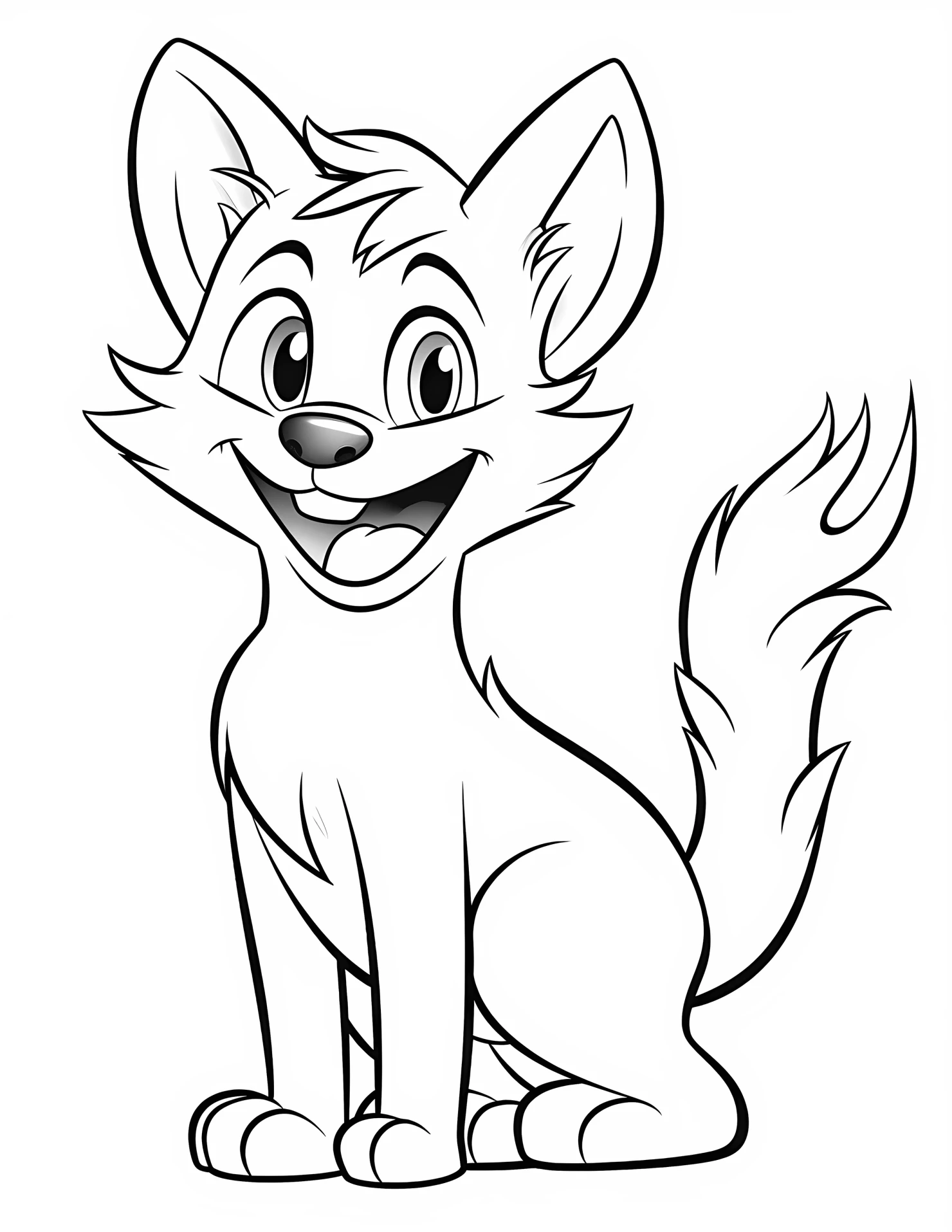 Cat for kids coloring page on white color background #30928