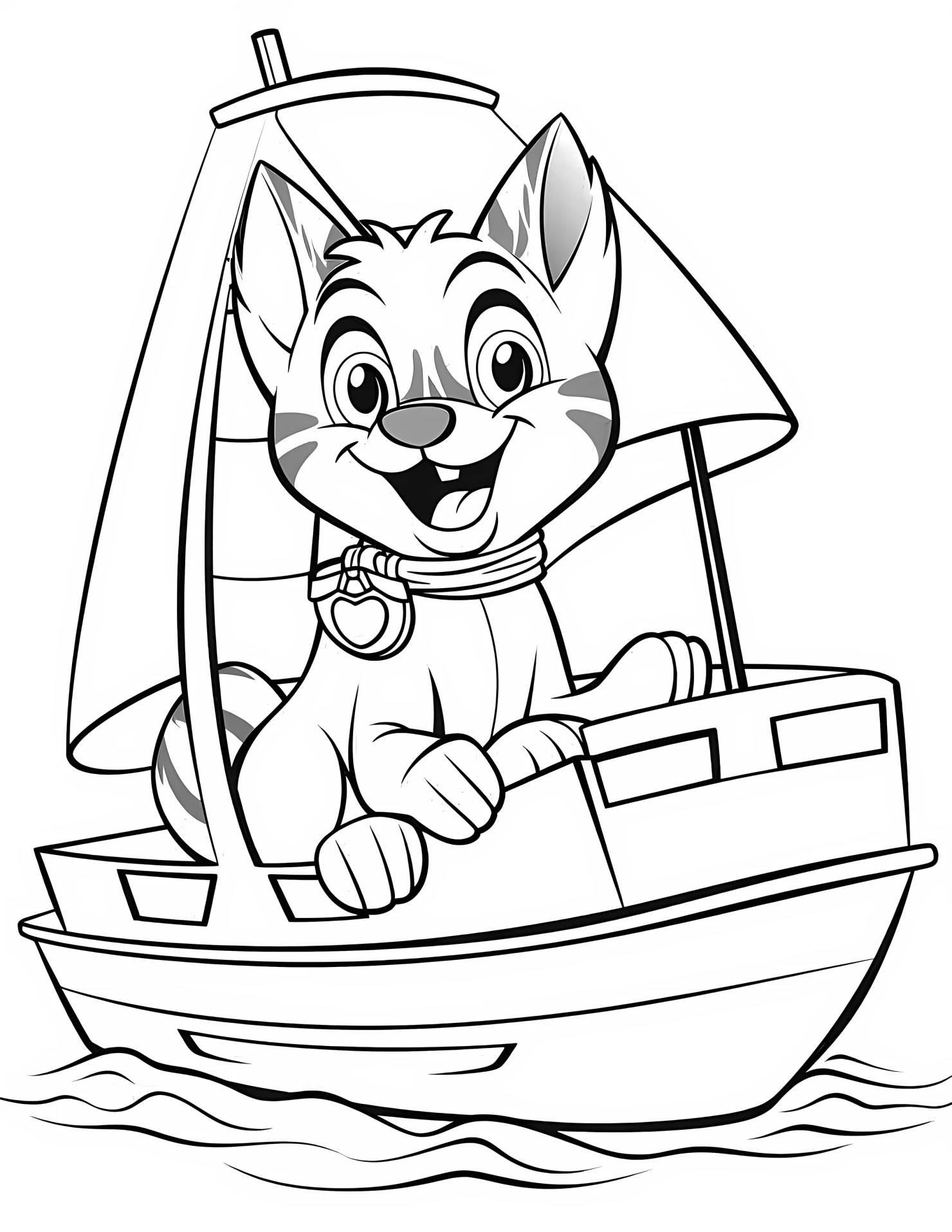Cat for kids coloring page on white color background #30930