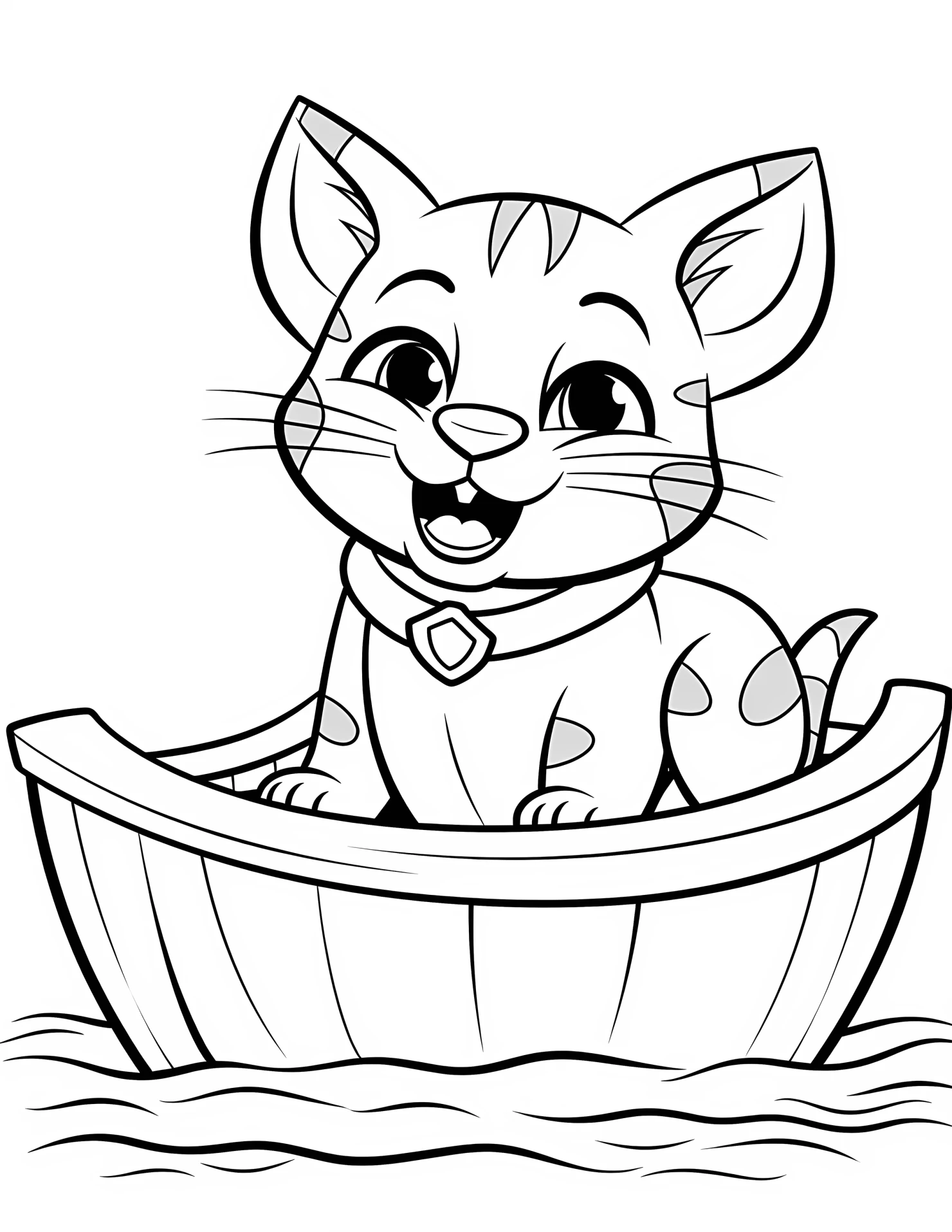 Cat for kids coloring page on white color background #30931