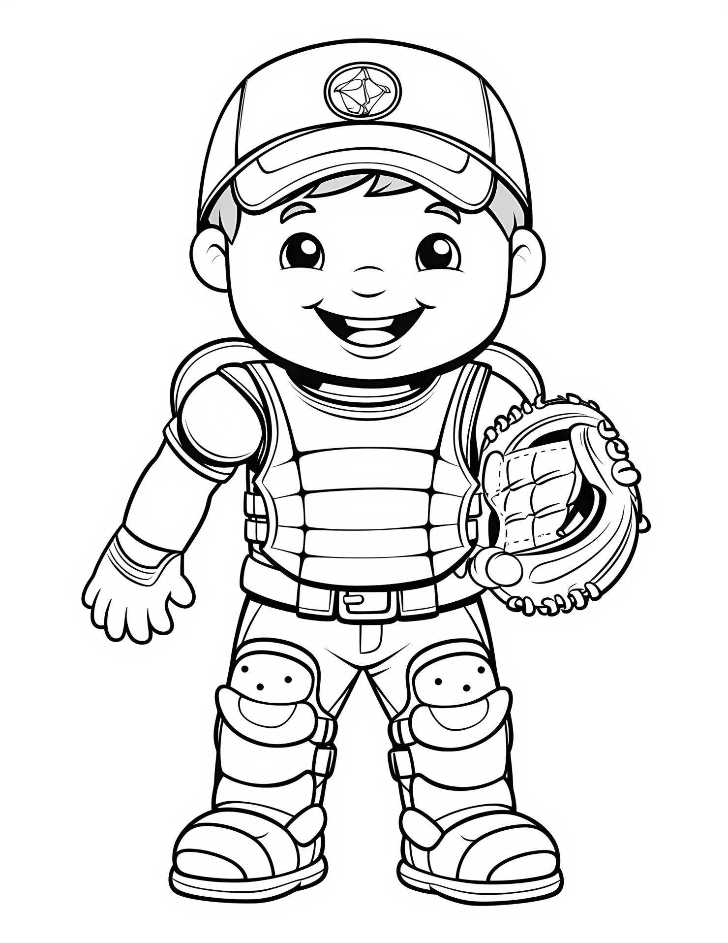 Catcher for kids coloring page on white color background #30934