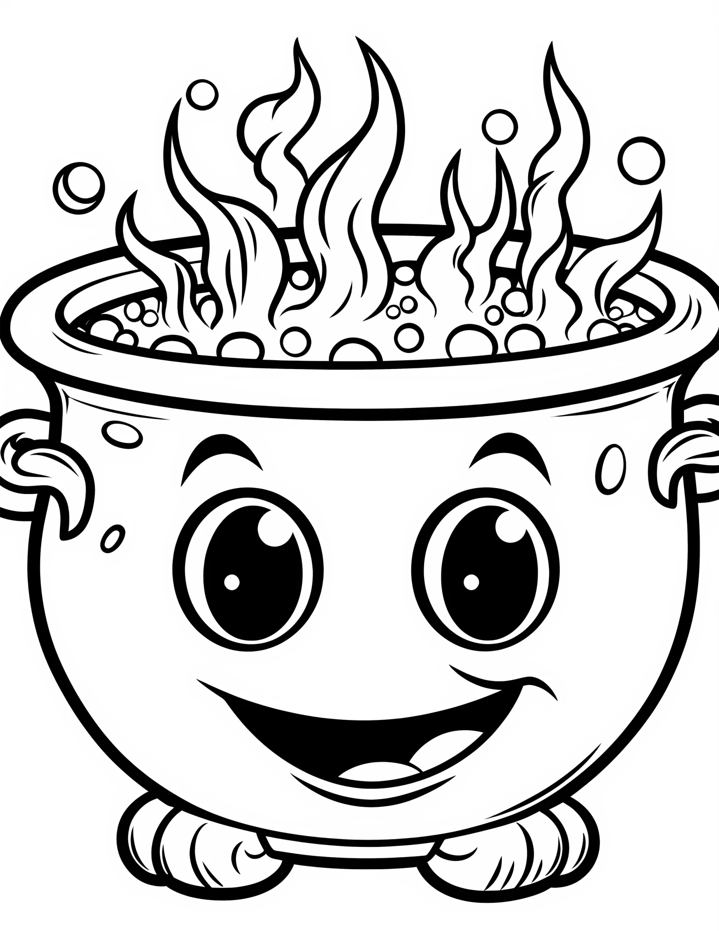 Cauldron for kids coloring page on white color background #30941