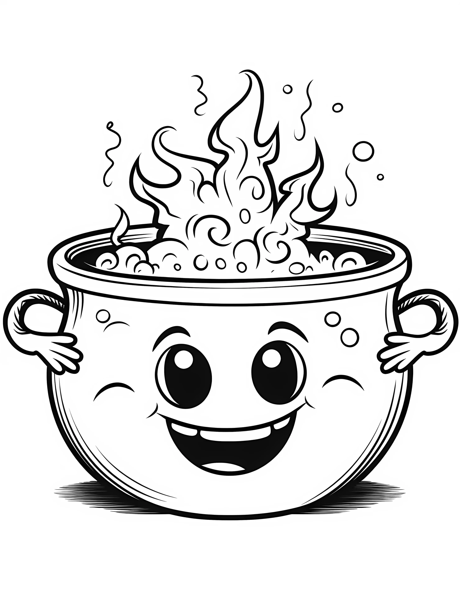 Cauldron for kids coloring page on white color background #30942