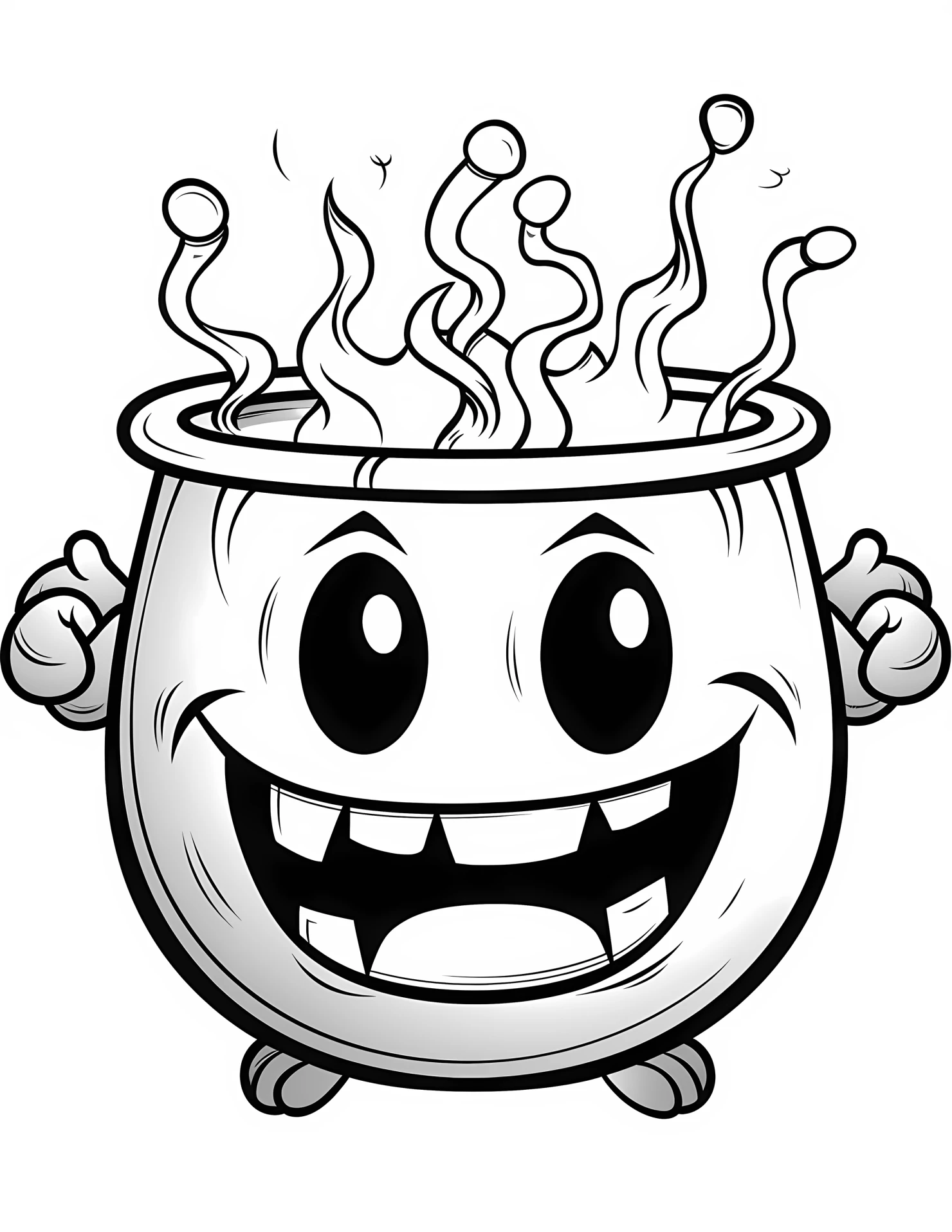 Cauldron for kids coloring page on white color background #30944