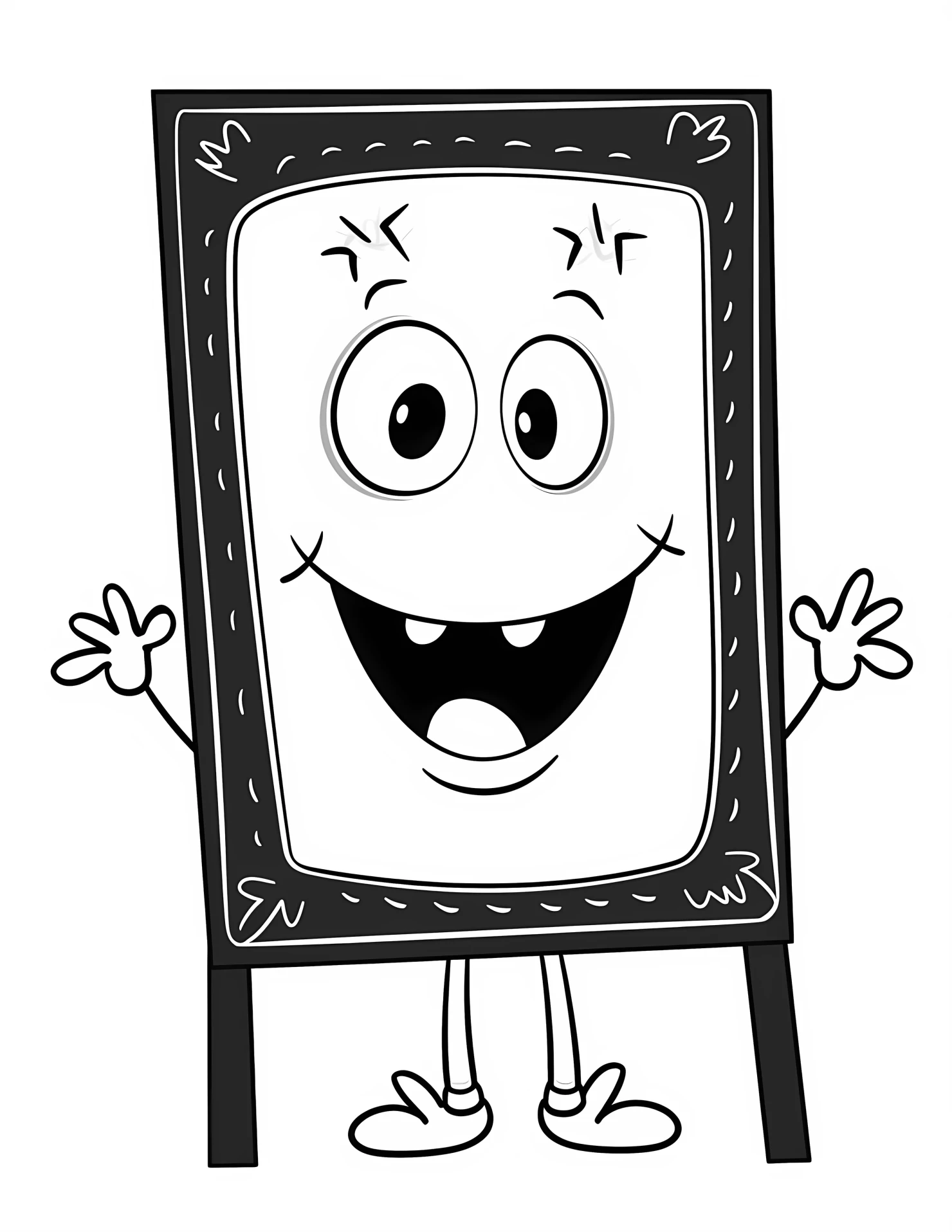 Chalkboard for kids coloring page on white color background #30945