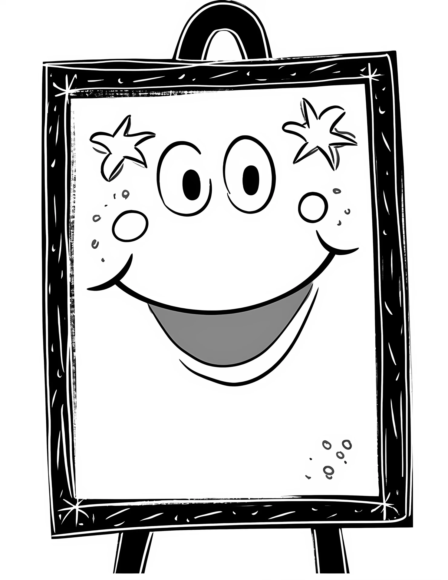 Chalkboard for kids coloring page on white color background #30947