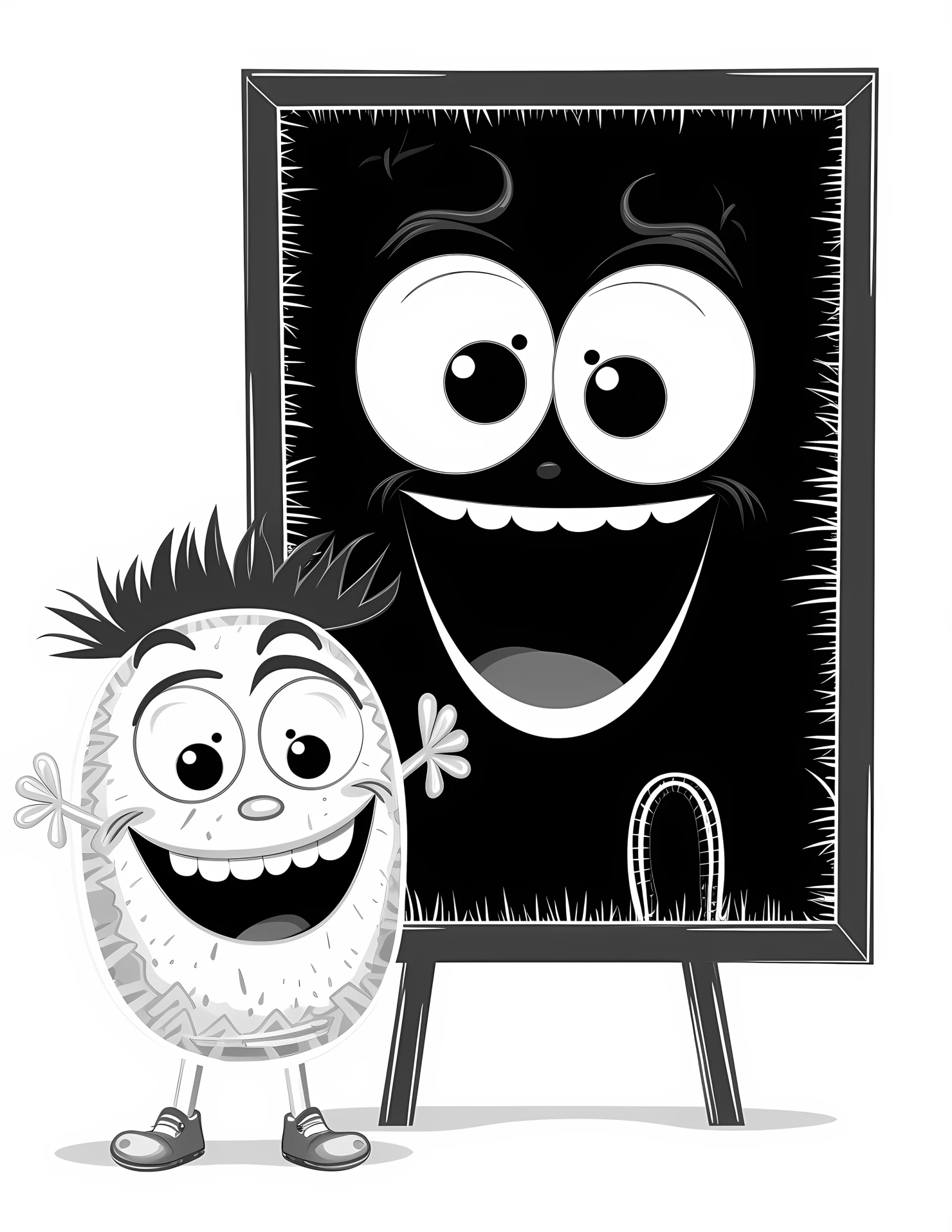 Chalkboard for kids coloring page on white color background #30948