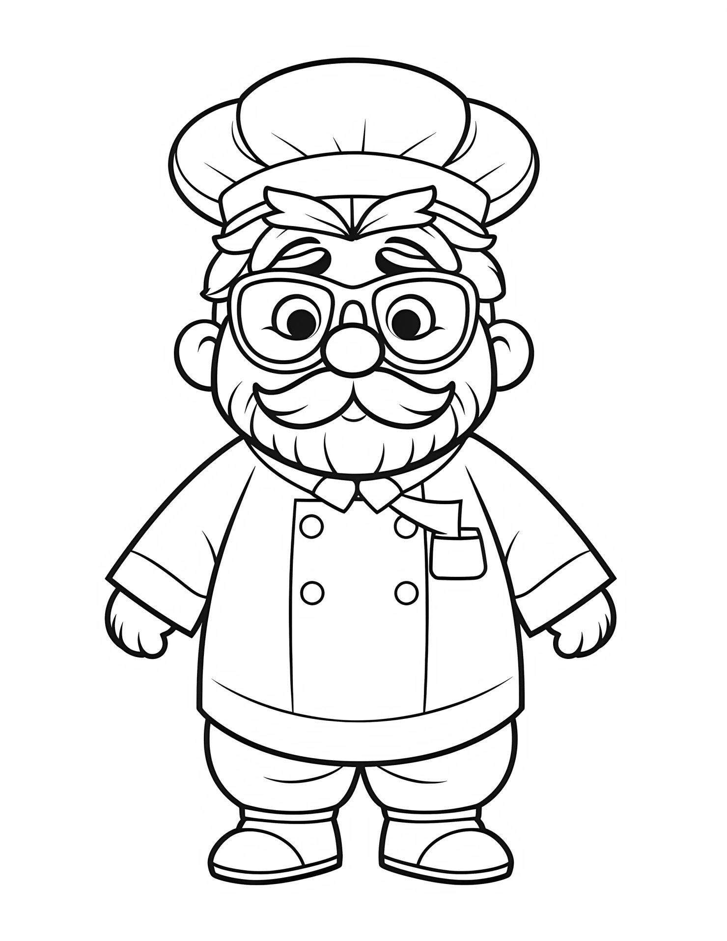 Chef for kids coloring page on white color background #30953