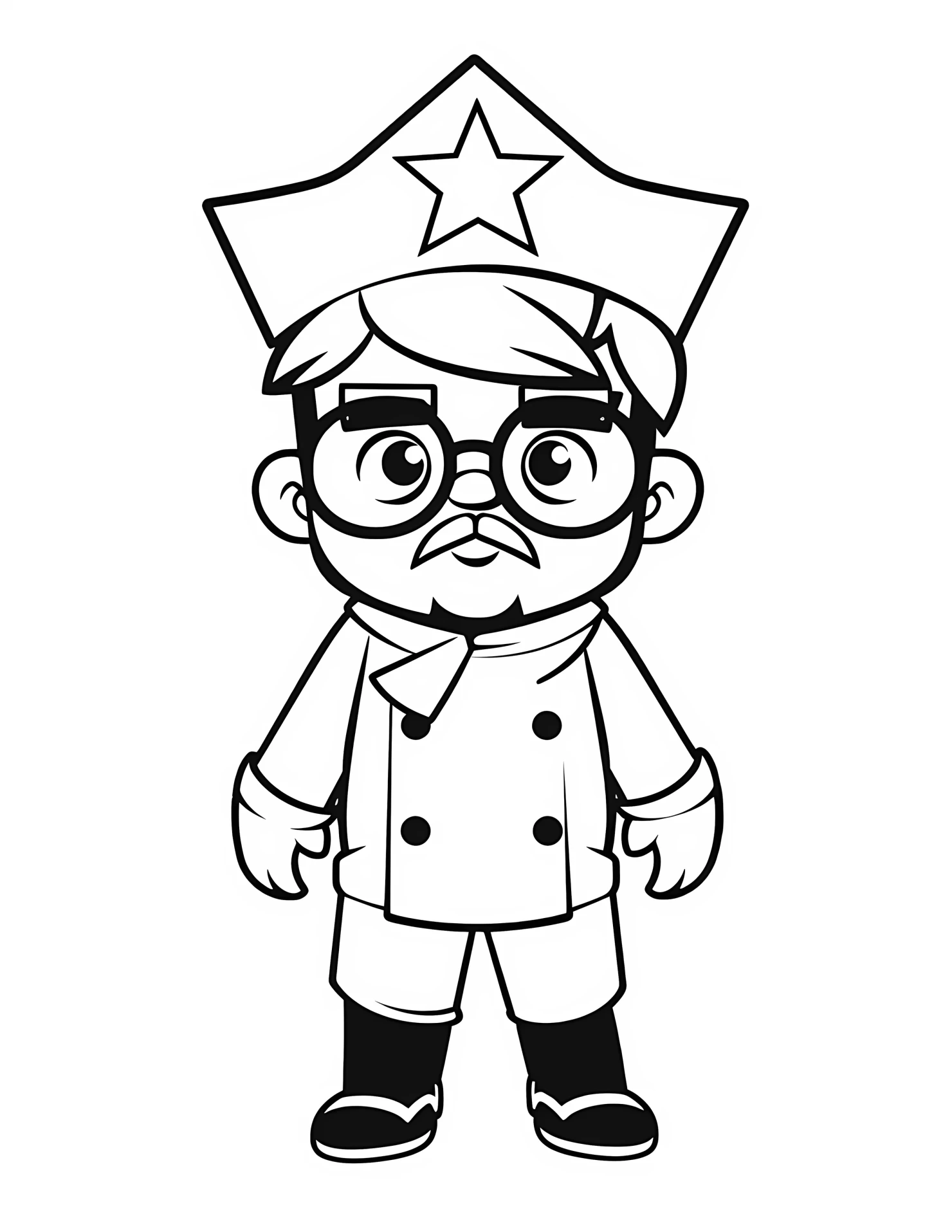 Chef for kids coloring page on white color background #30954
