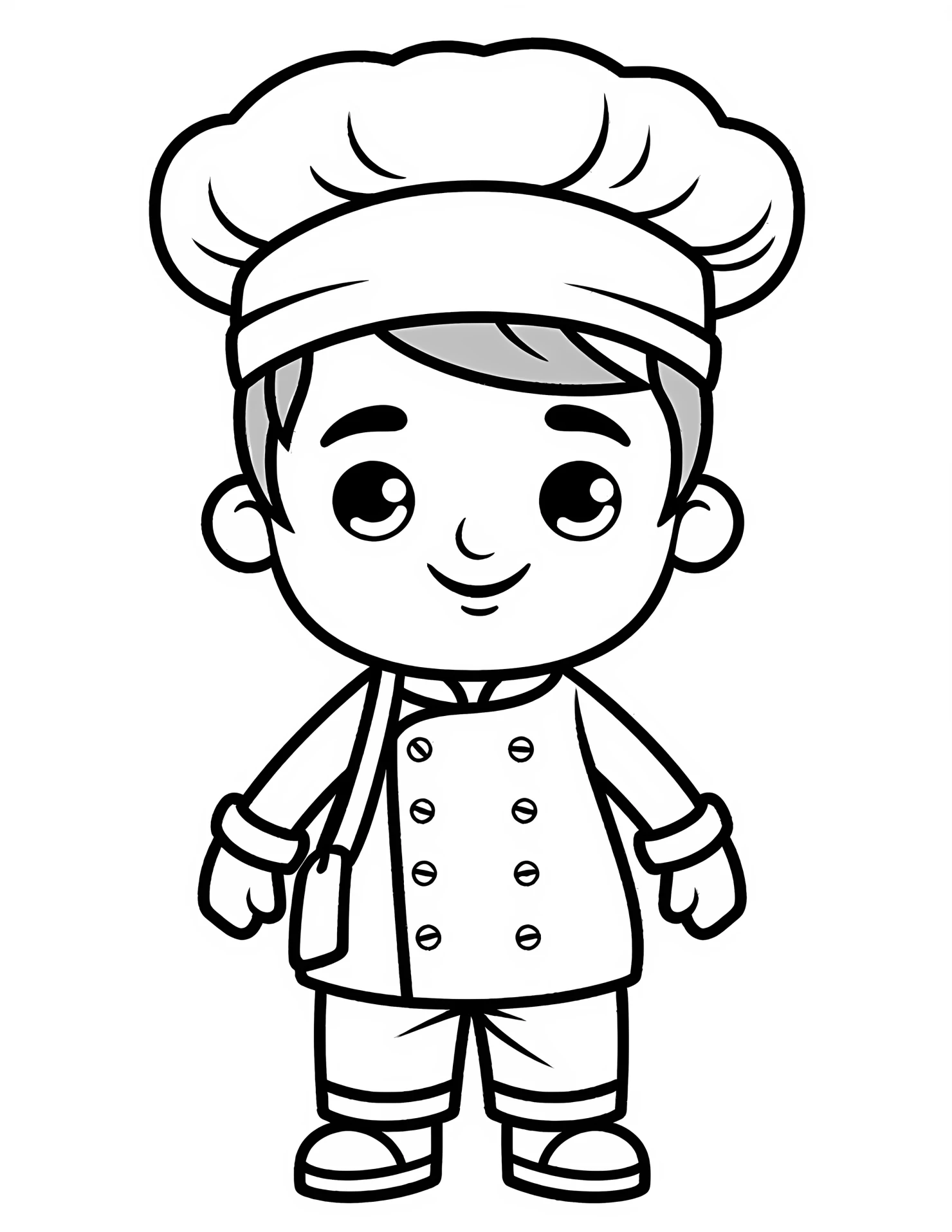 Chef for kids coloring page on white color background #30956
