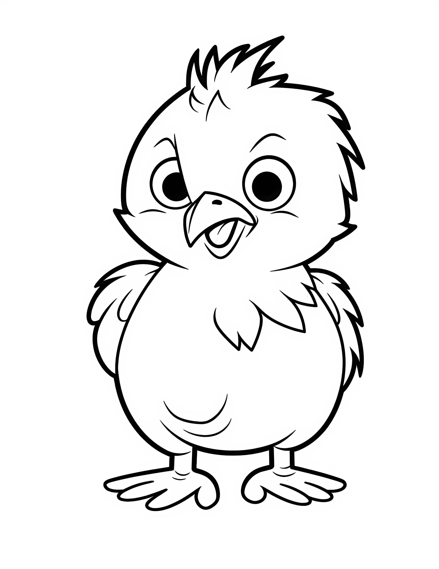 Chicken for kids coloring page on white color background #30961