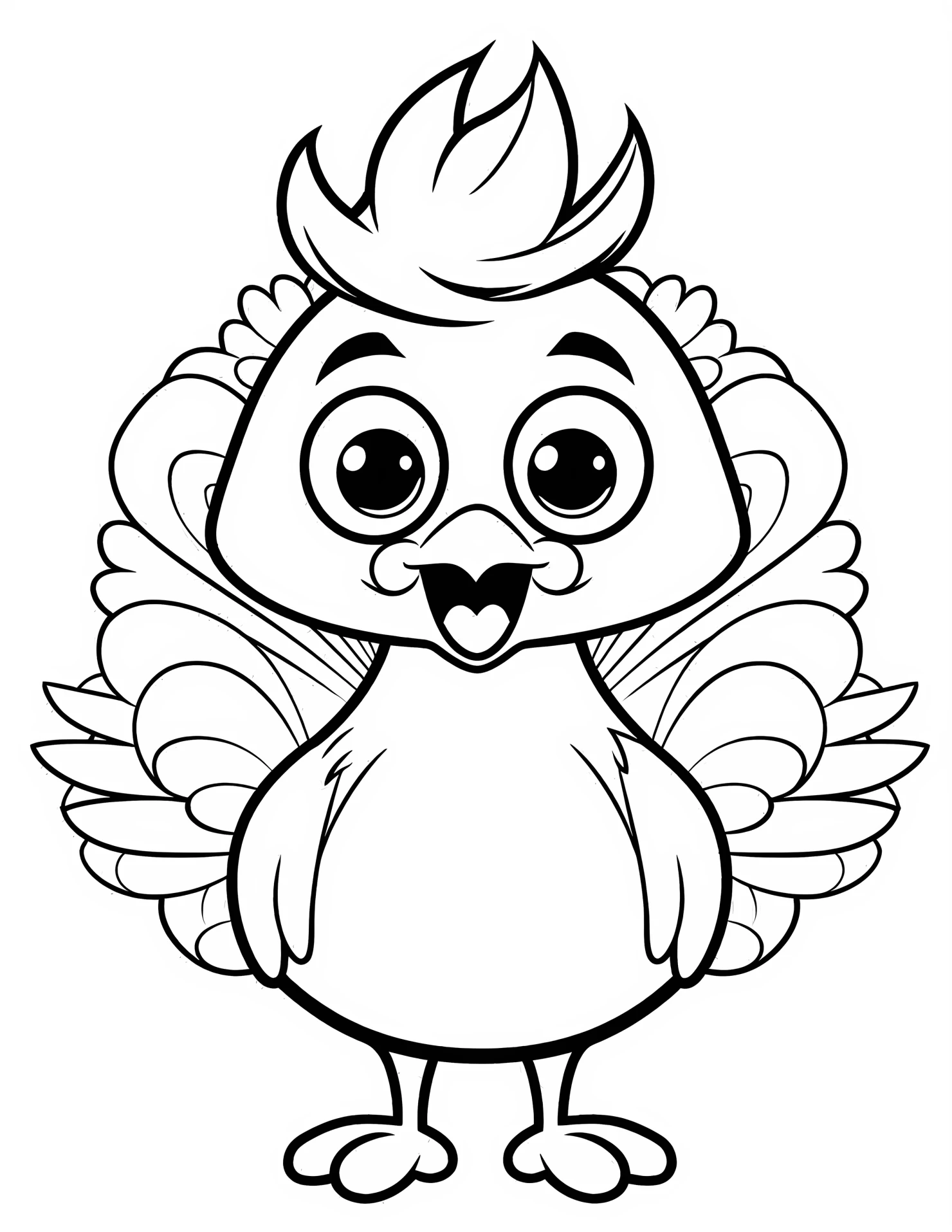 Chicken for kids coloring page on white color background #30962