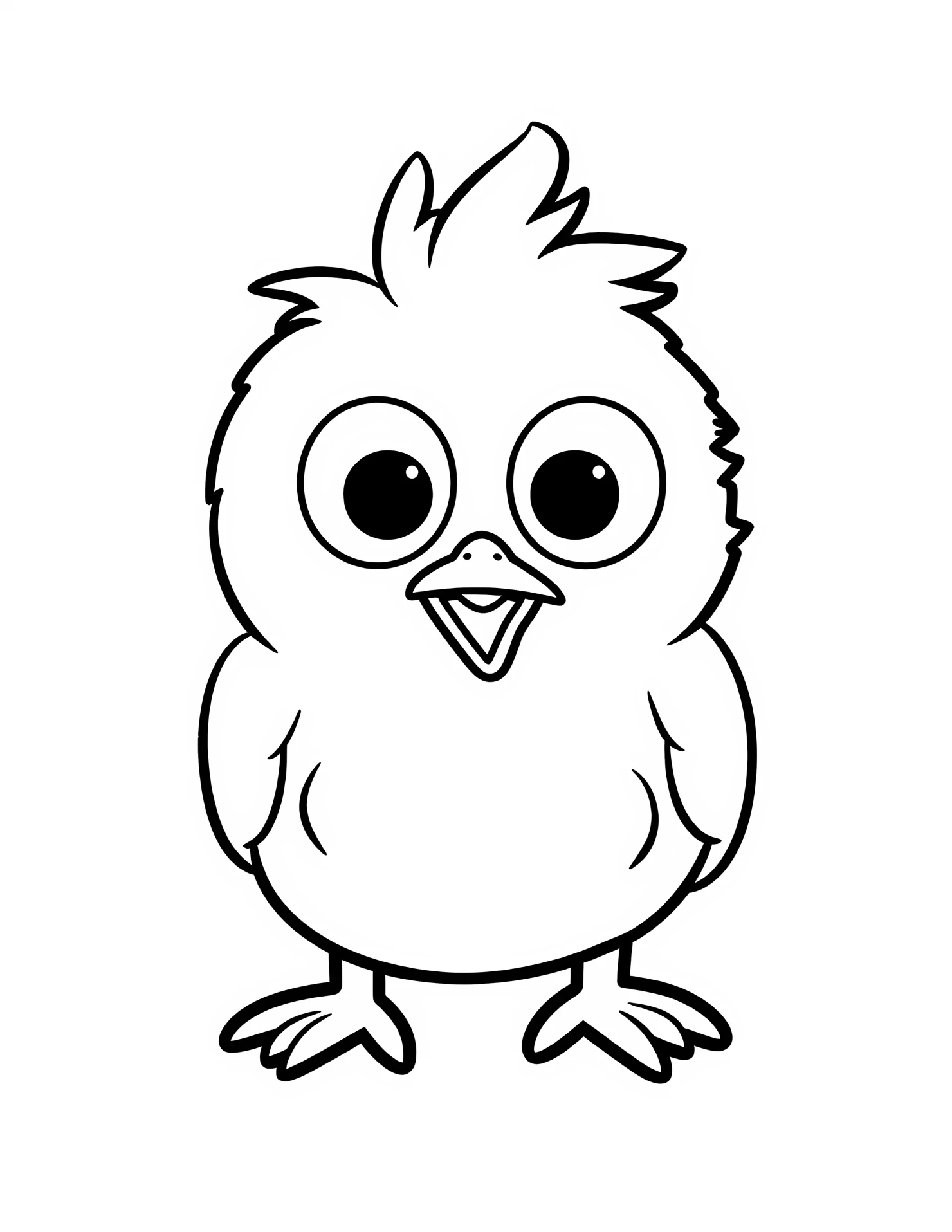Chicken for kids coloring page on white color background #30965