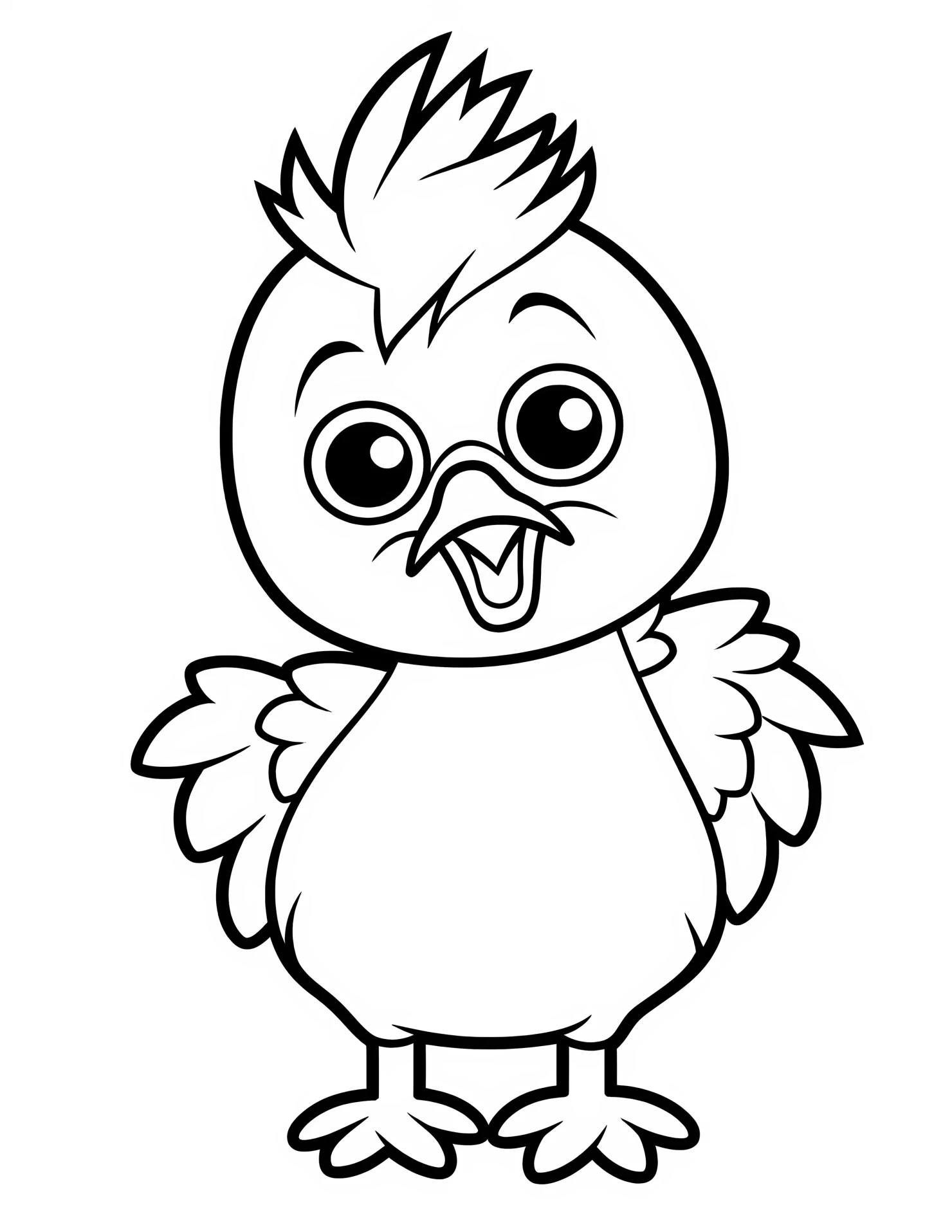 Chicken for kids coloring page on white color background #30966