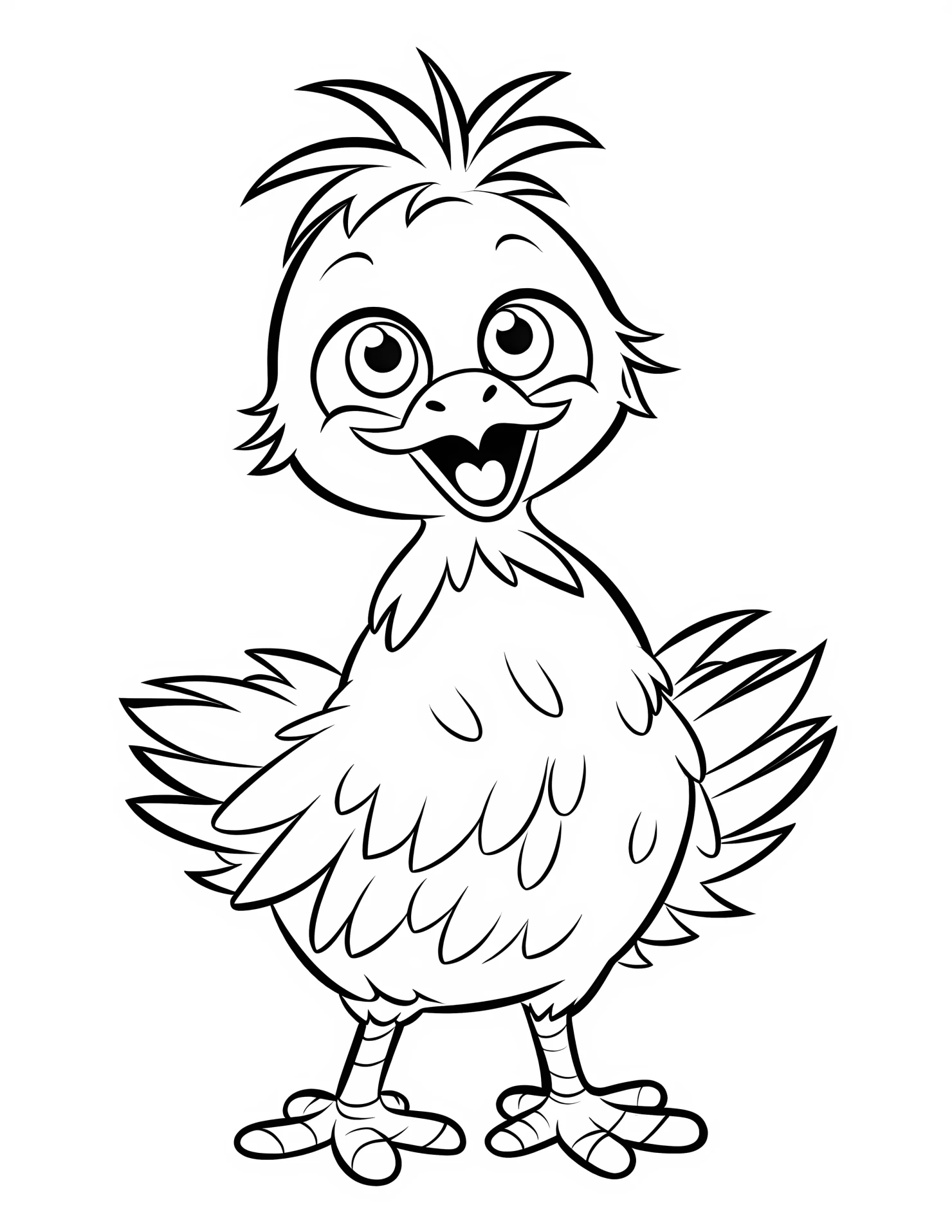 Chicken for kids coloring page on white color background #30967