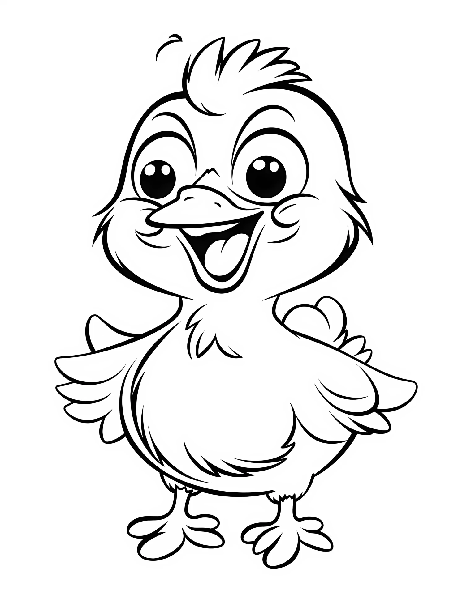 Chicken for kids coloring page on white color background #30968