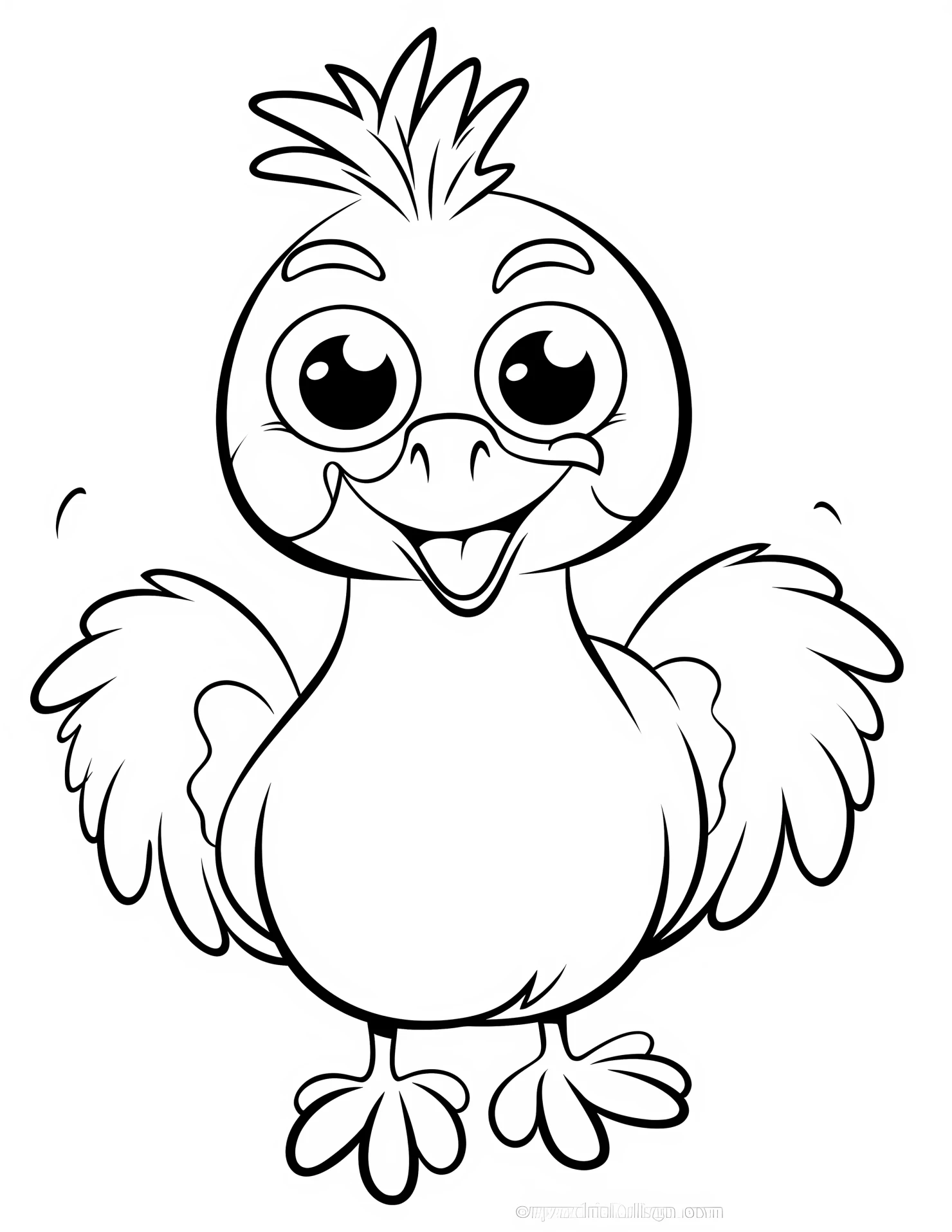 Chicken for kids coloring page on white color background #30969