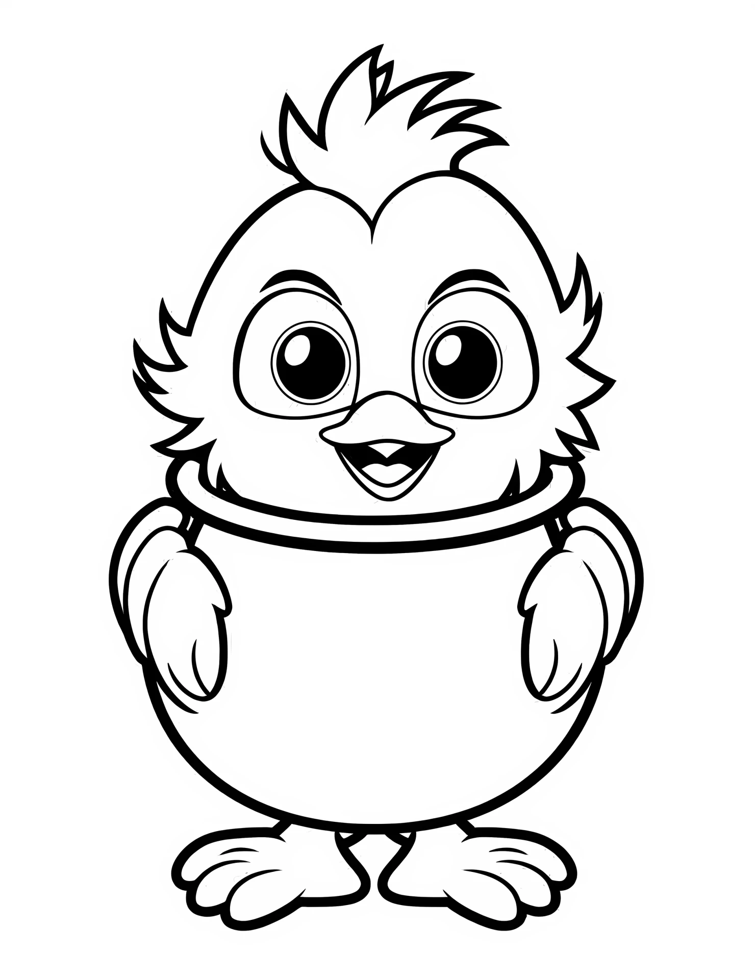 Chicken for kids coloring page on white color background #30972
