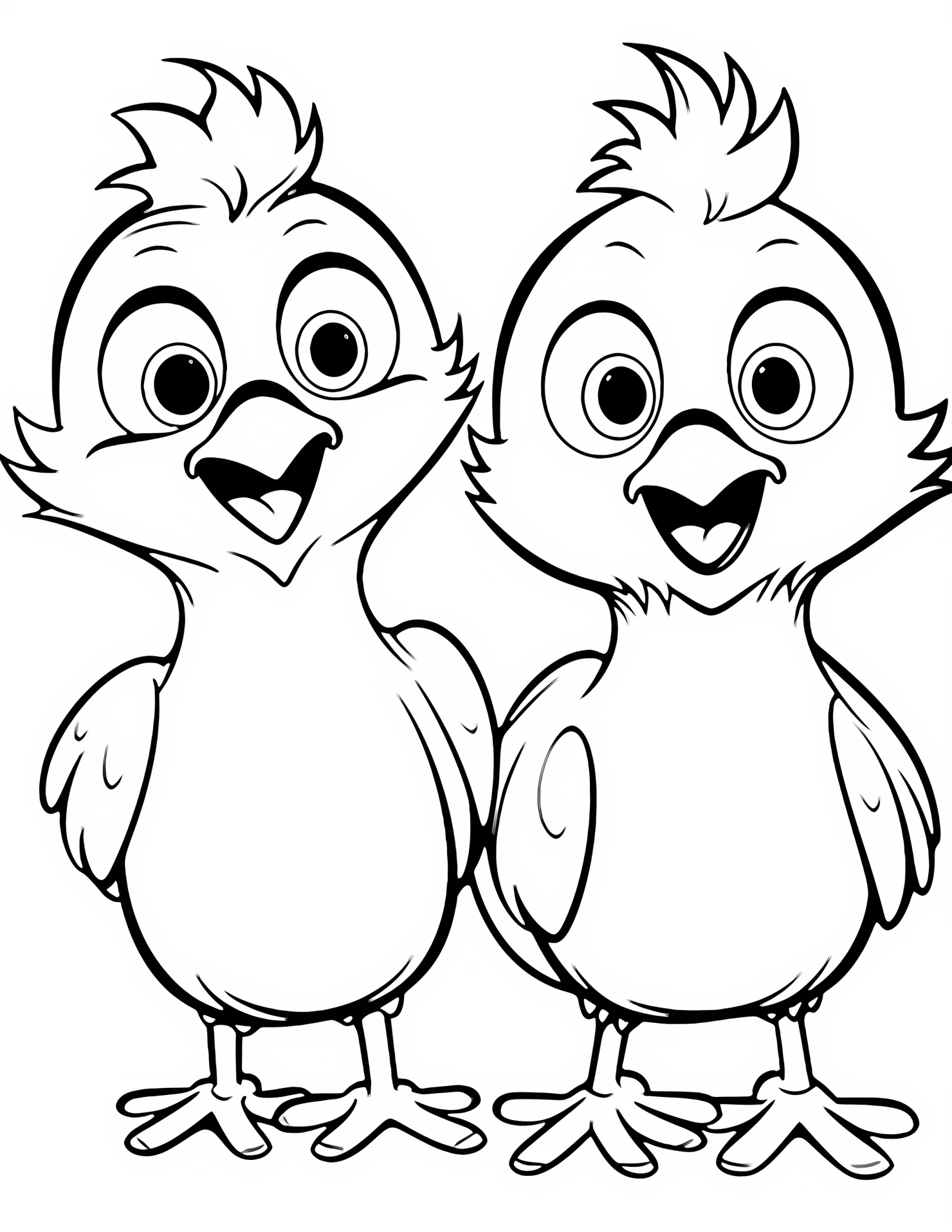 Chicken for kids coloring page on white color background #30973