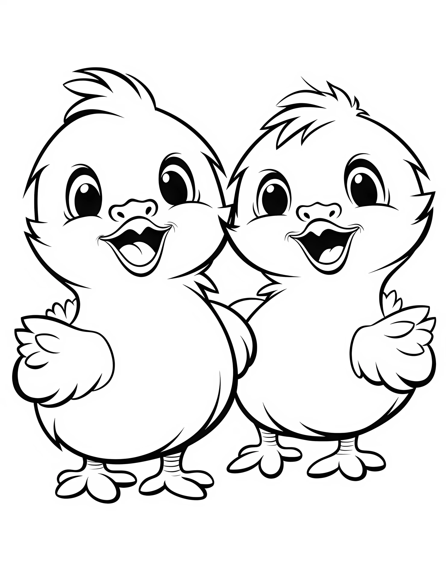 Chicken for kids coloring page on white color background #30975