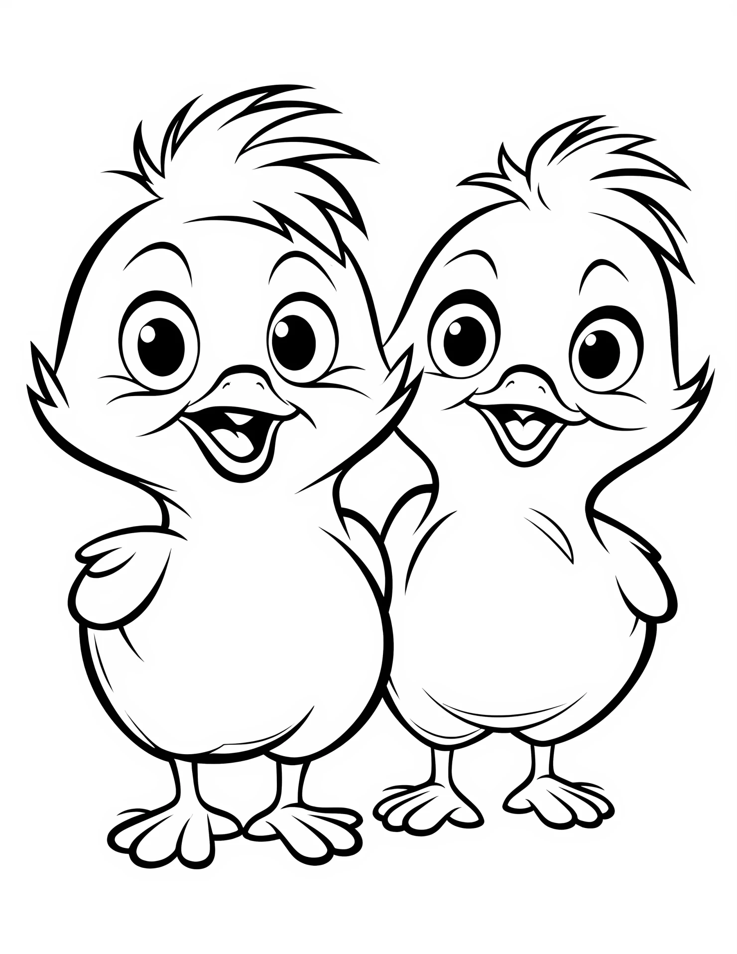 Chicken for kids coloring page on white color background #30976