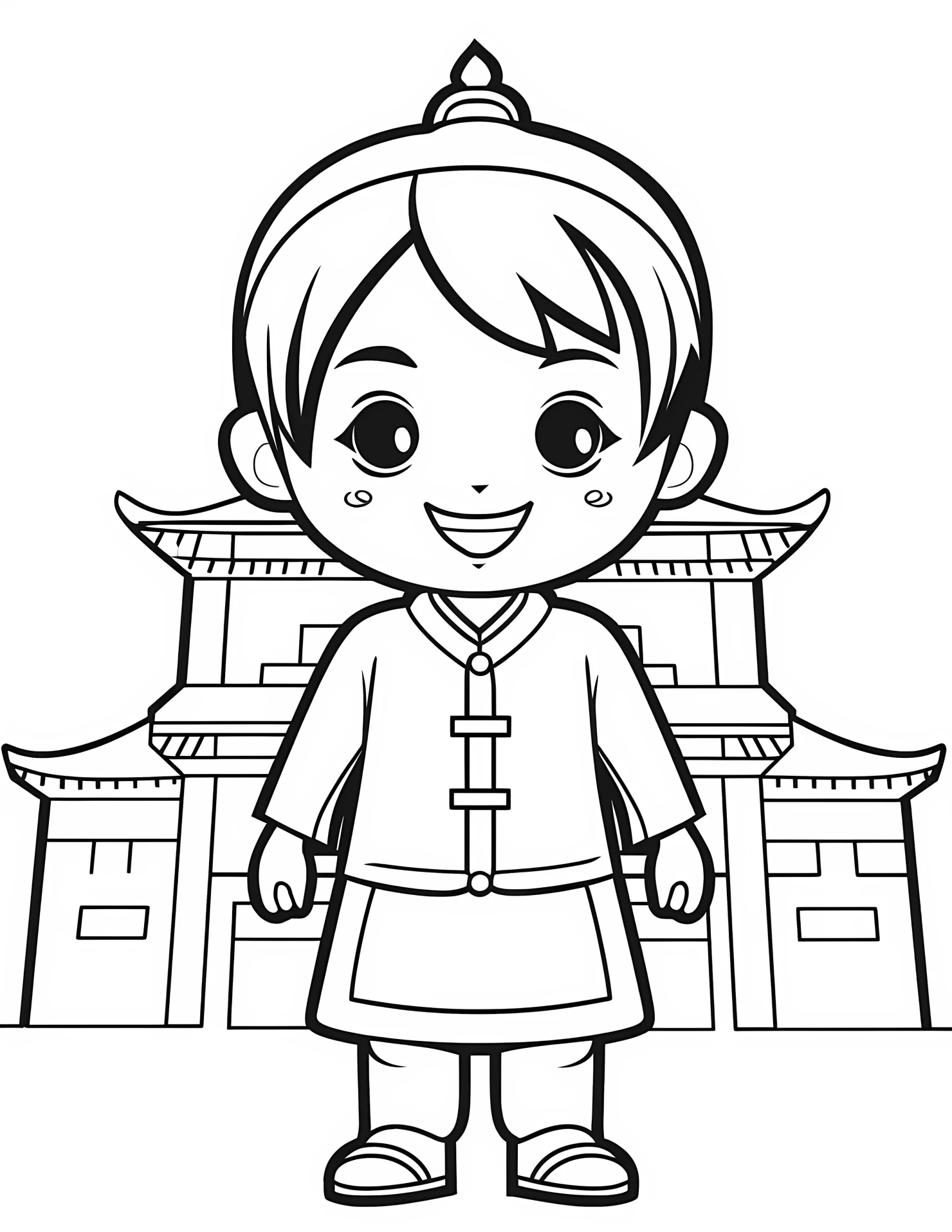 China for kids coloring page on white color background #30978