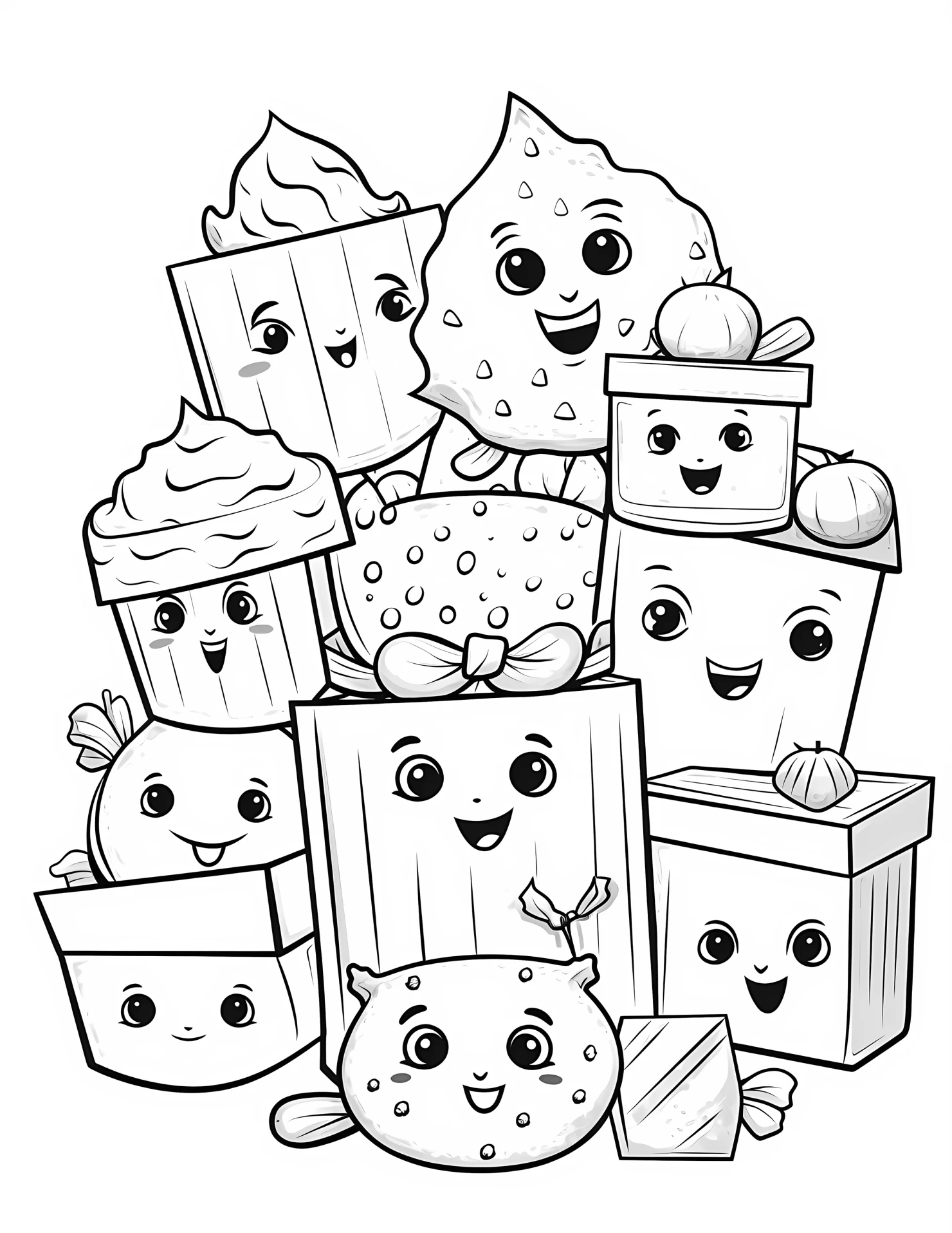 Chocolate for kids coloring page on white color background #30986