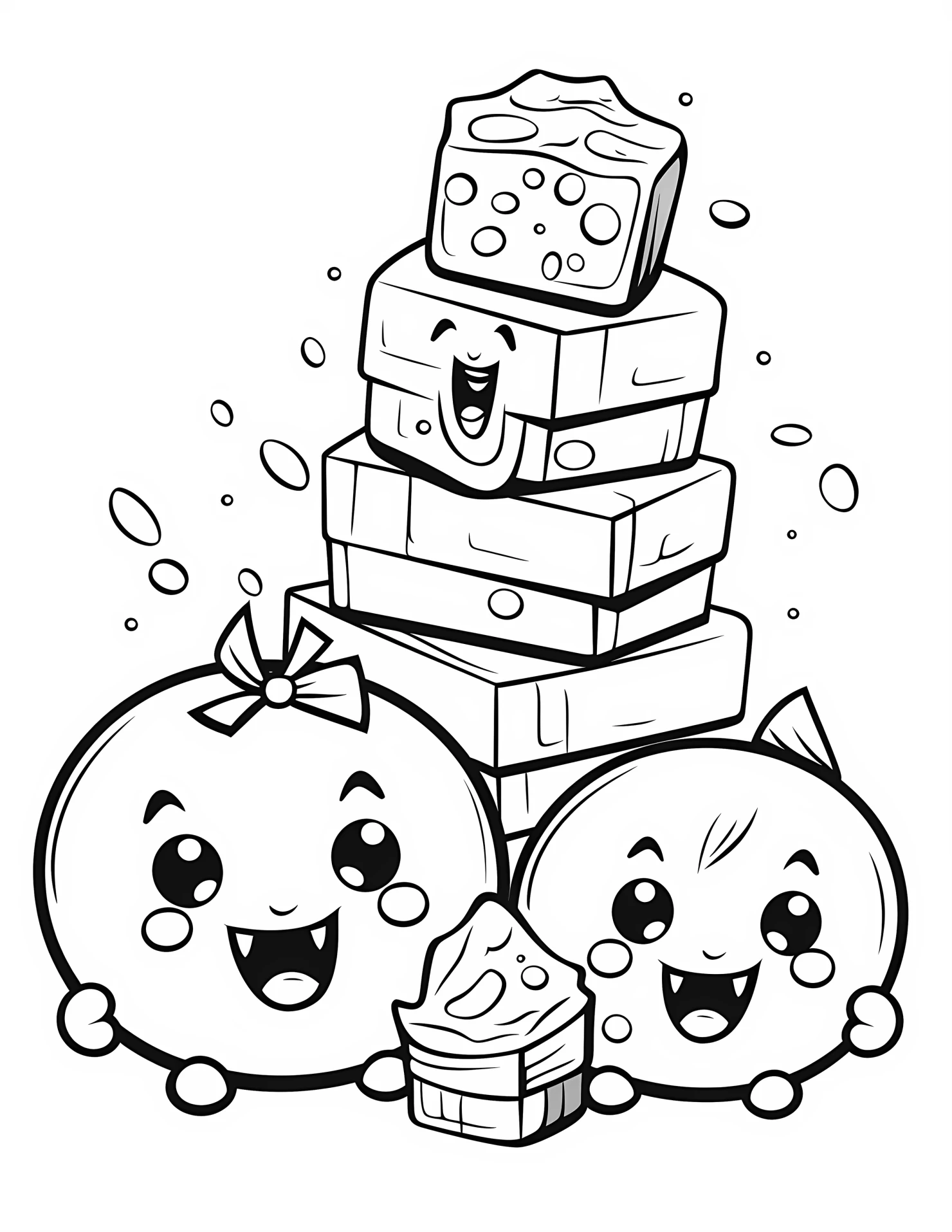Chocolate for kids coloring page on white color background #30988
