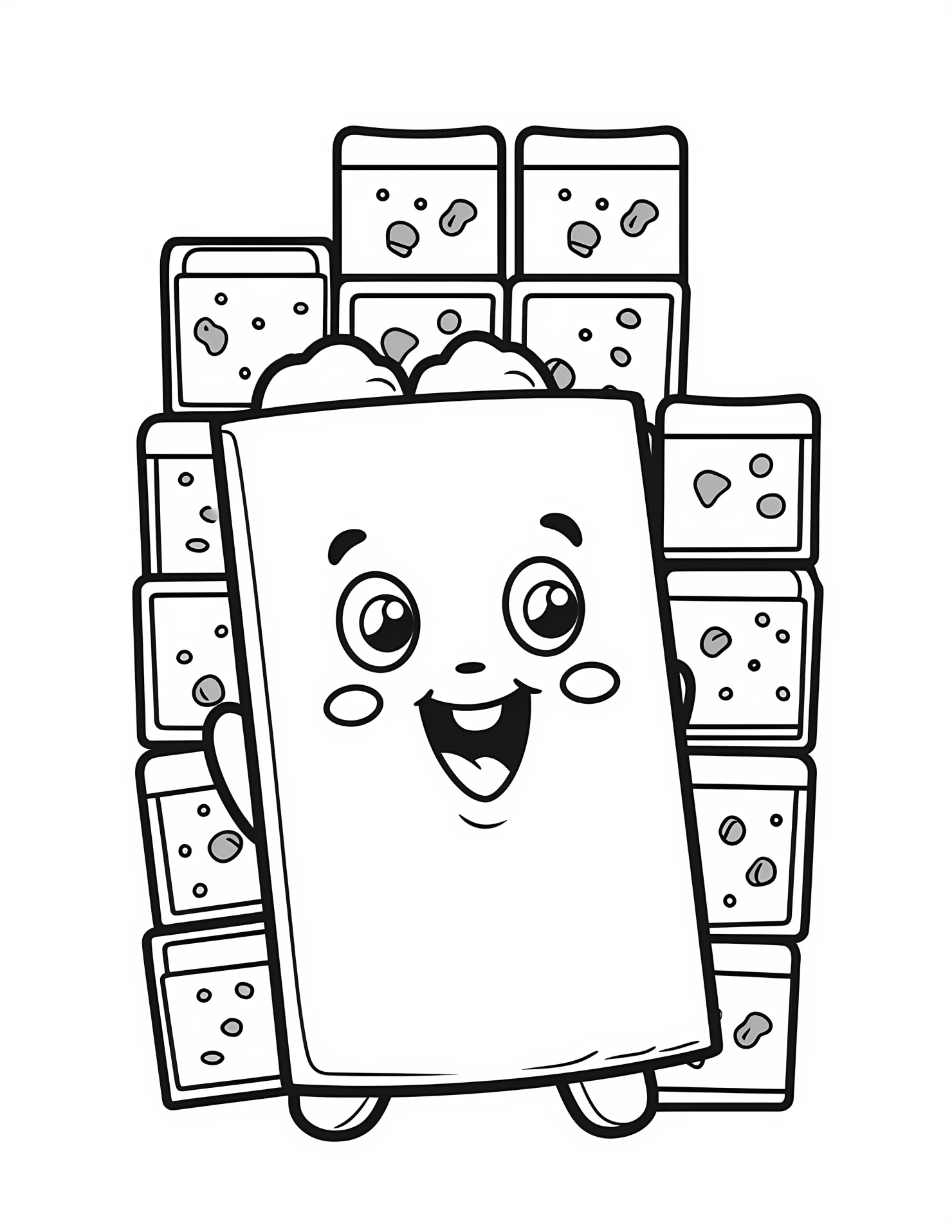 Chocolate bar for kids coloring page on white color background #30990