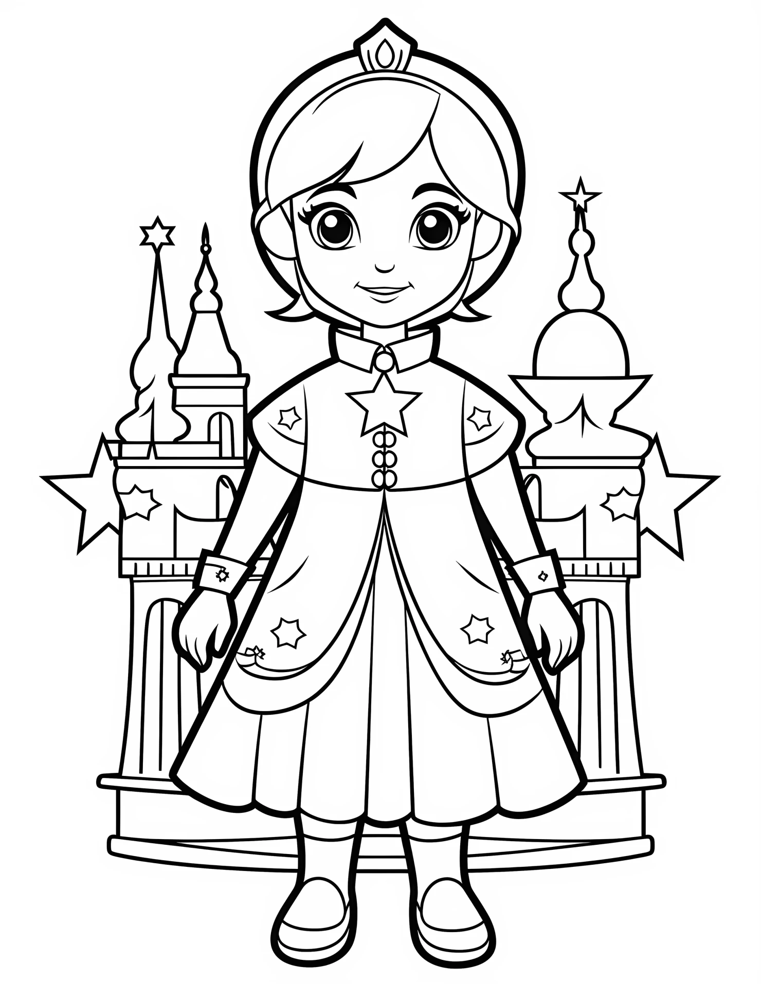 Cinderella for kids coloring page on white color background #30993